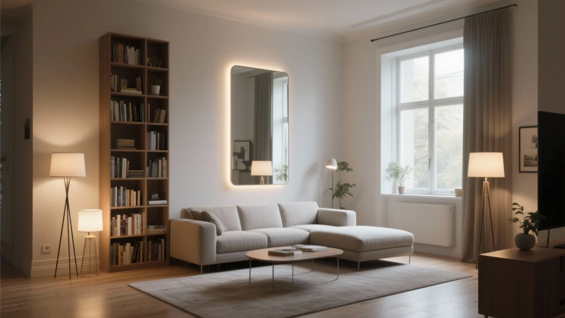 3. Use scale, mirrors, and smart lighting to expand space