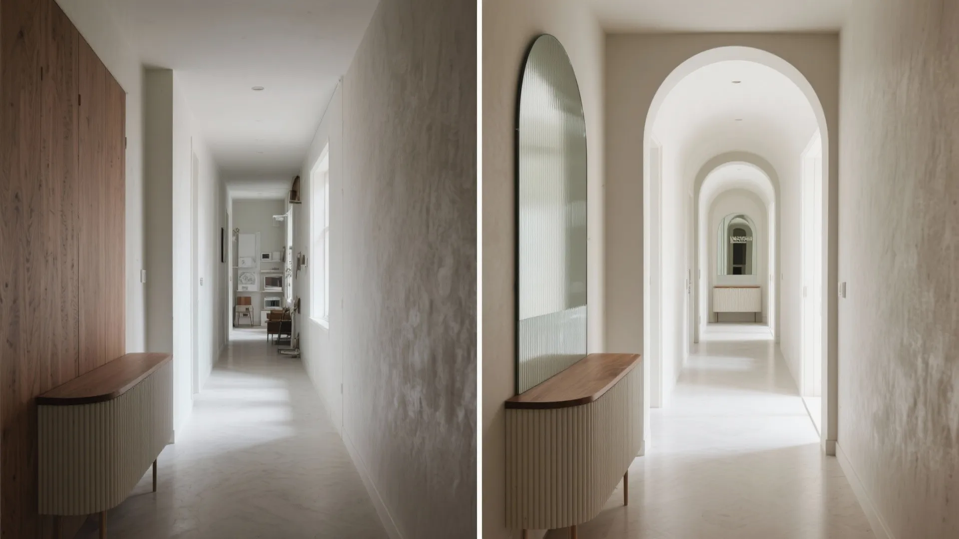 4) Spatial illusions: glass, mirrors, and gentle curves