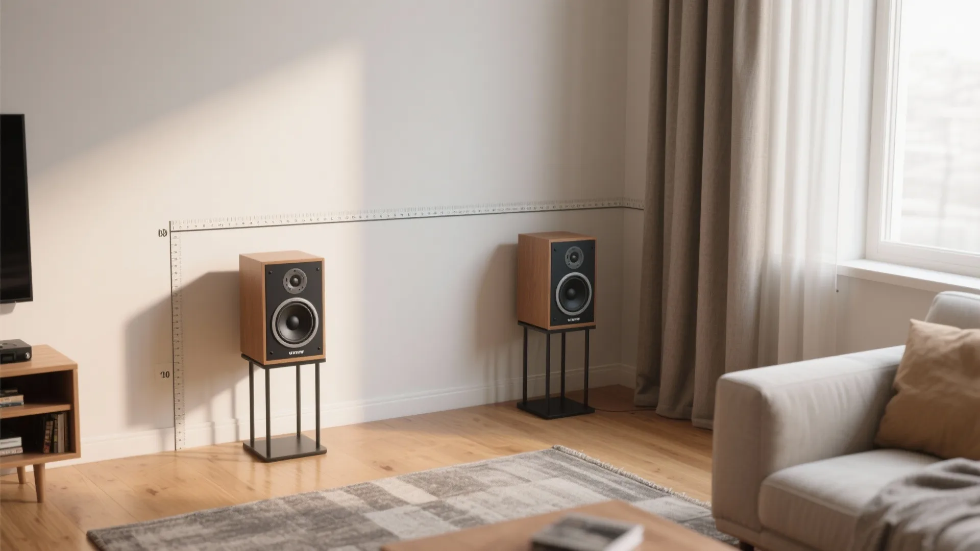 3) Wall Distance: 10–30 cm from Rear Wall, 60–90 cm from Corners