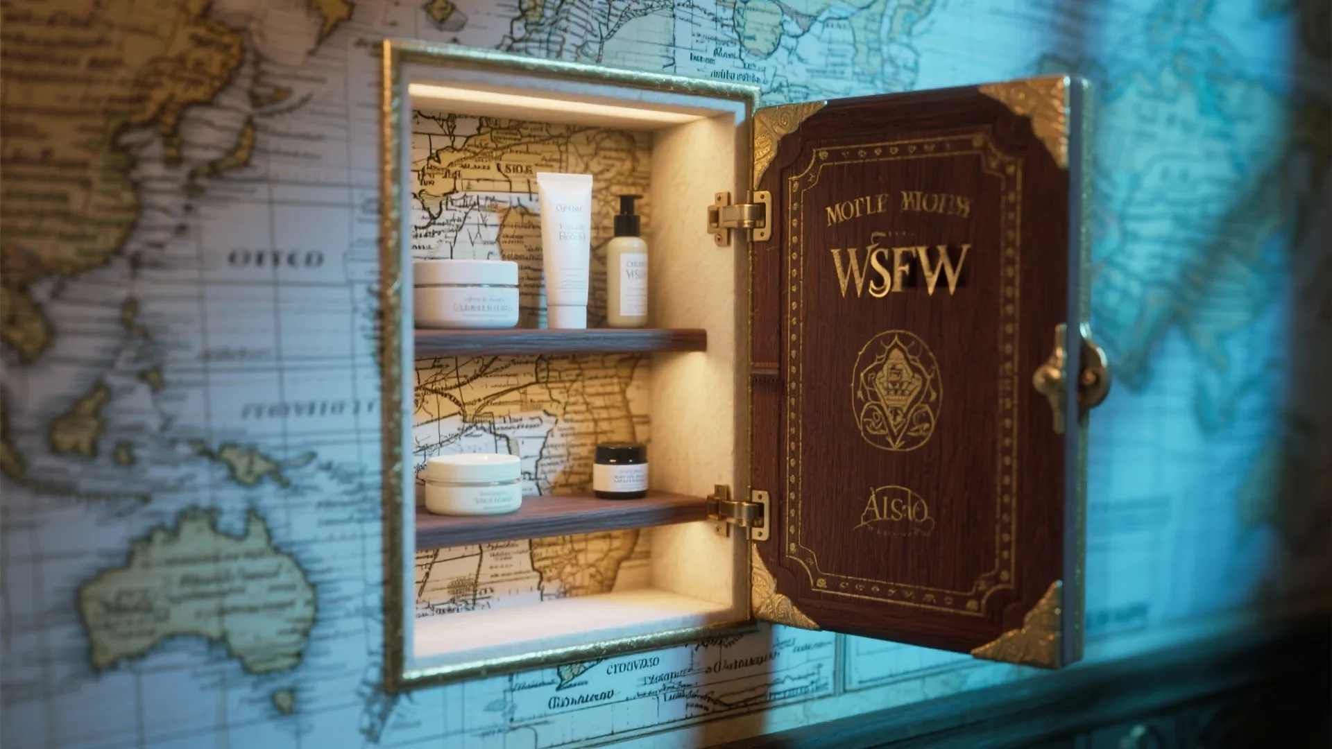 5. Hidden Spellbook Cabinet & Waterproof Wallpaper