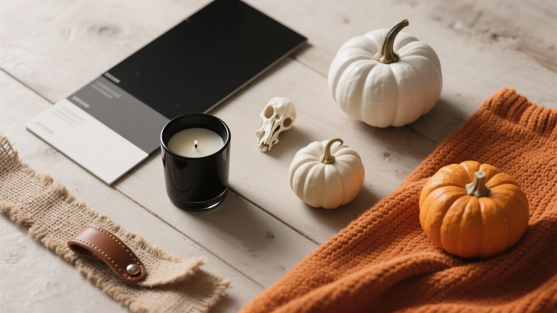 Spellbound Palette: Black, Bone, and Burnt Orange (With Texture)