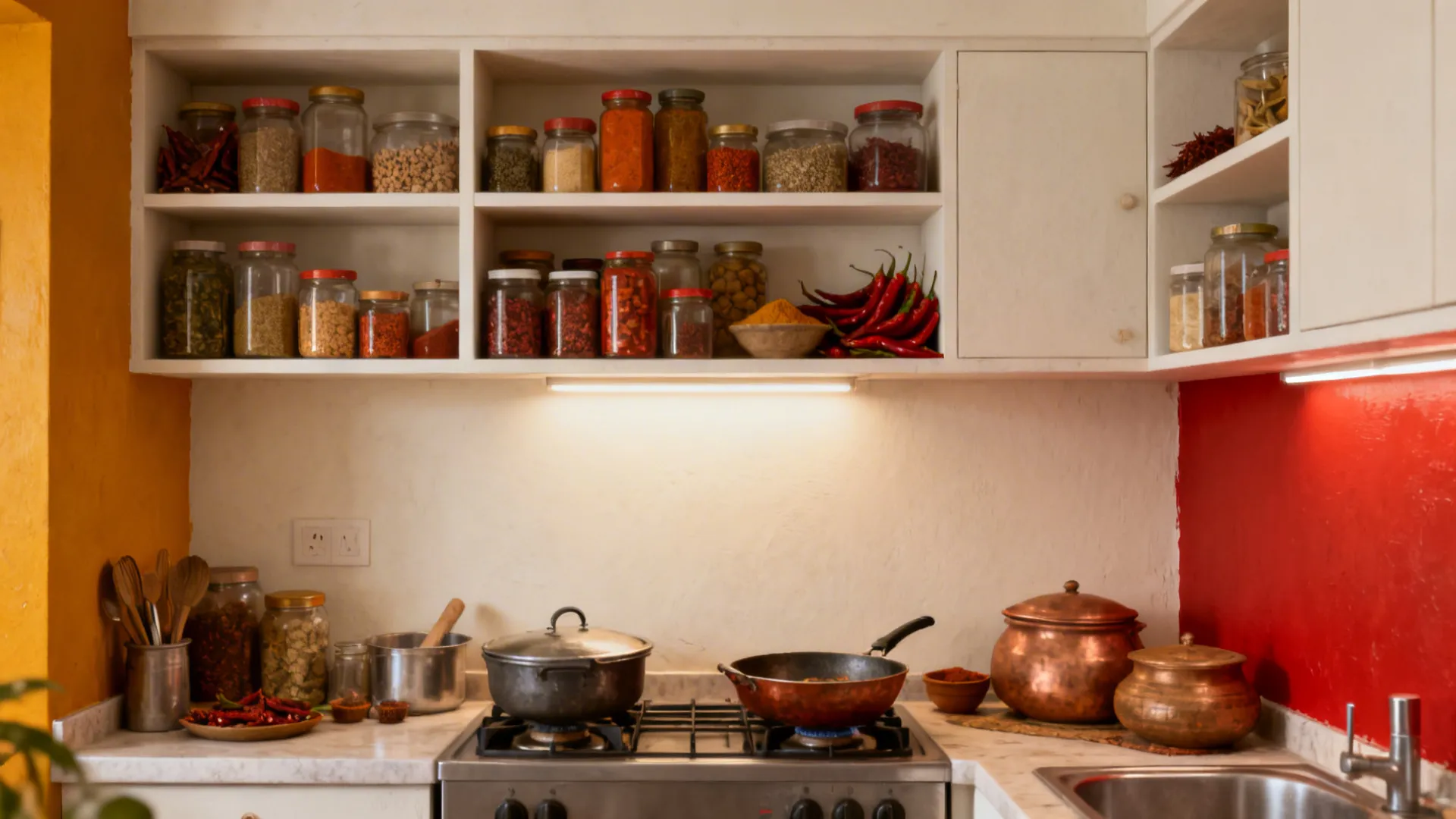 Spice-Inspired Accent Walls: Saffron, Chili Red, or Mustard