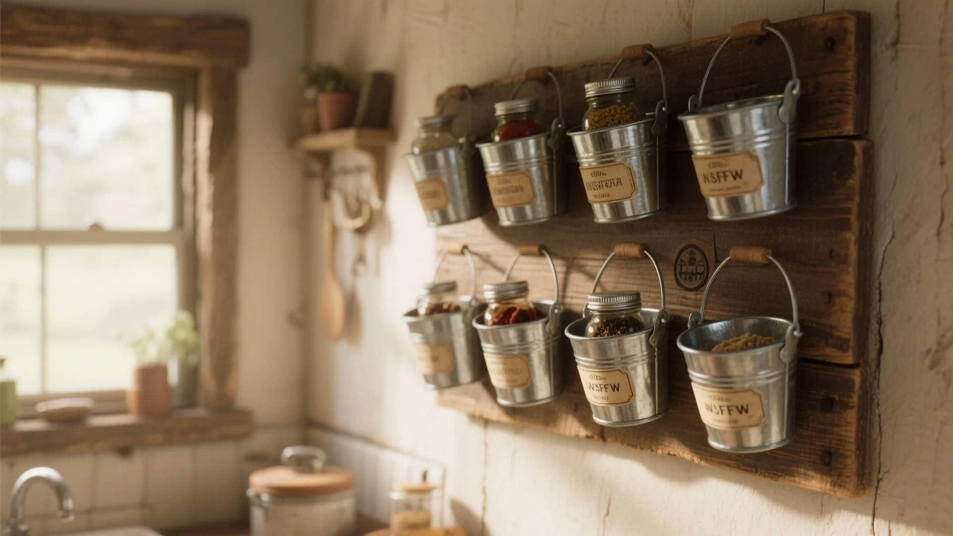 9. Wall-Mounted Spice Buckets
