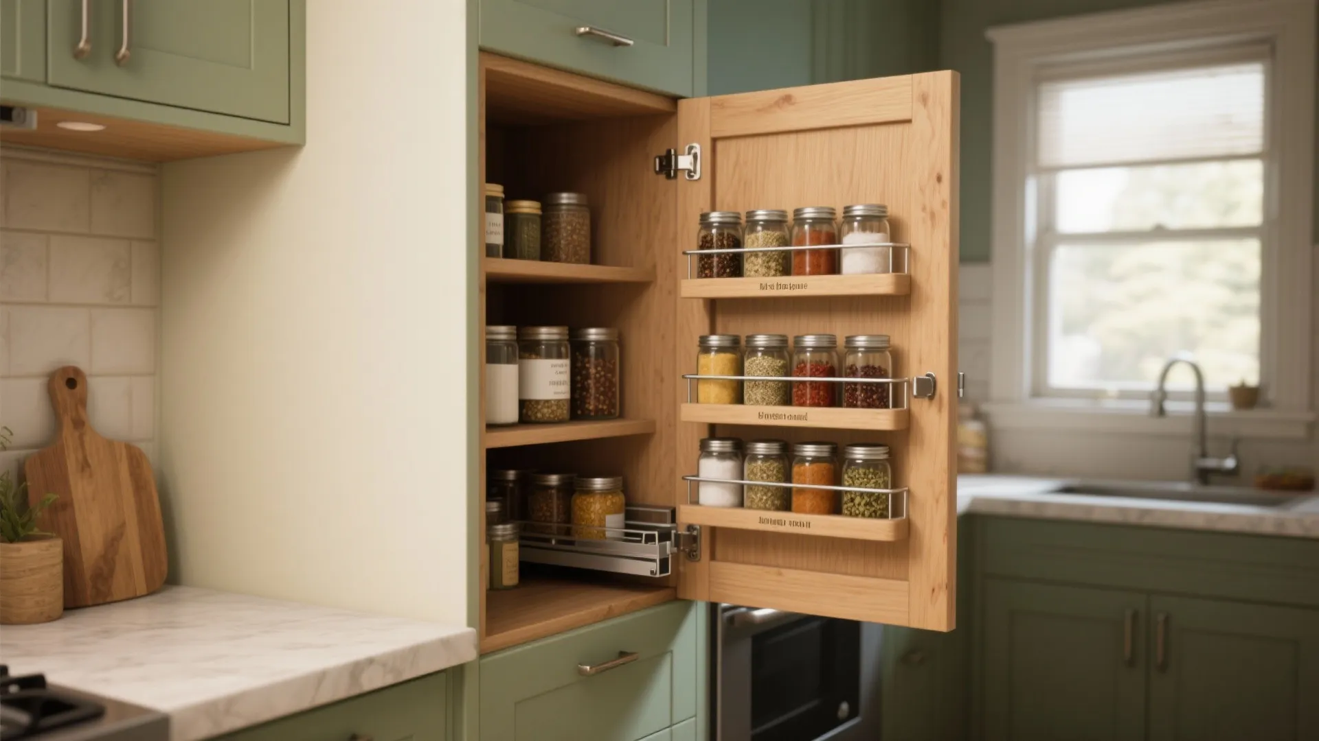 5 Smart Kitchen Cabinet Door Spice Rack Ideas