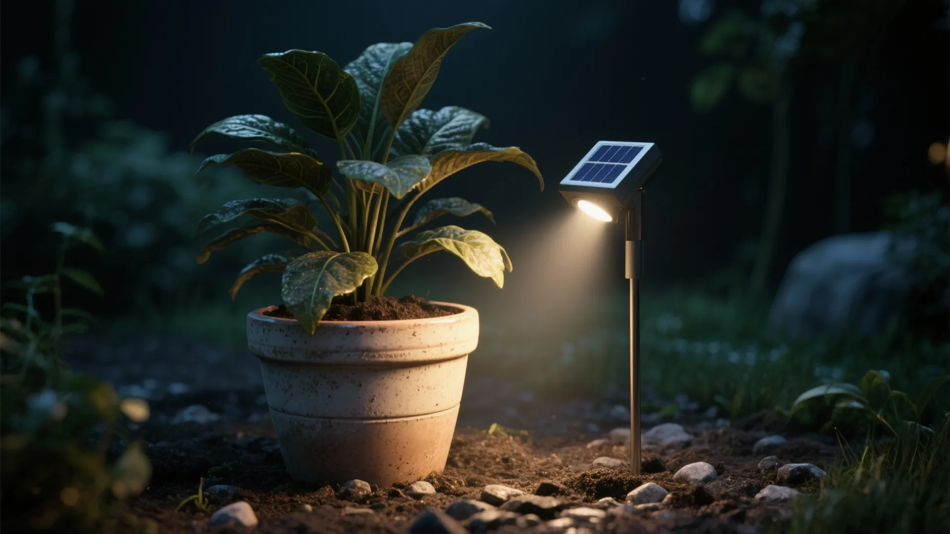 1. Accent plants with spike spotlights