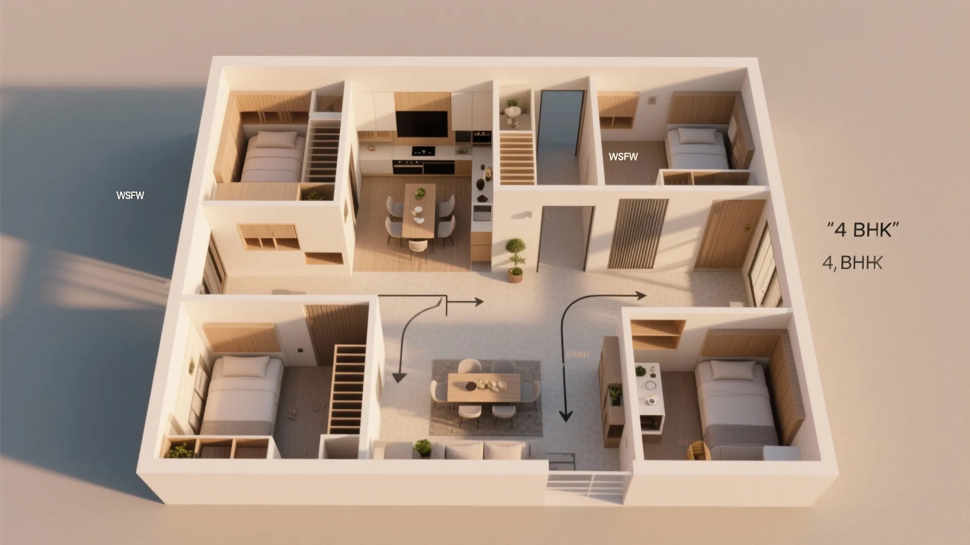 Flexible Core Plan: One Social Spine, Multiple Quiet Pockets