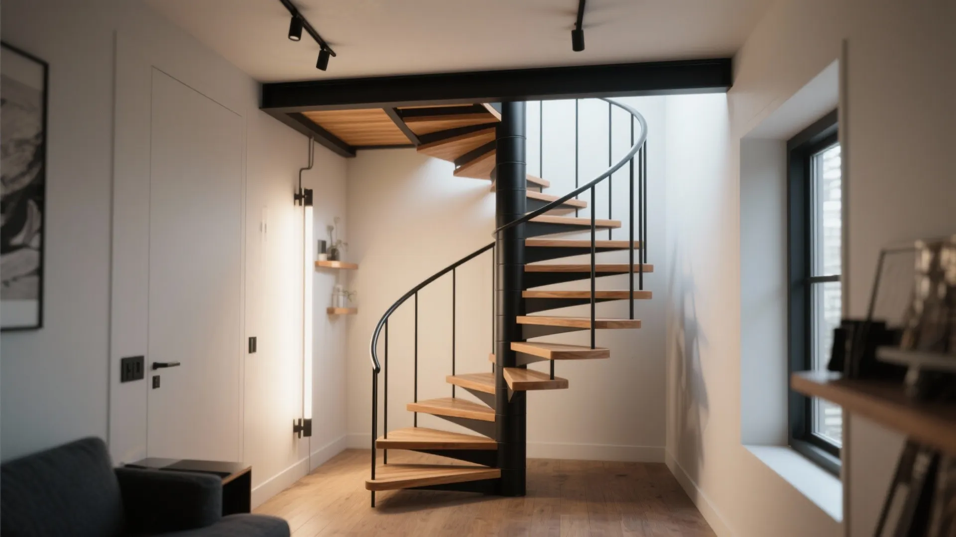 3. Spiral micro-staircase / ladder hybrid