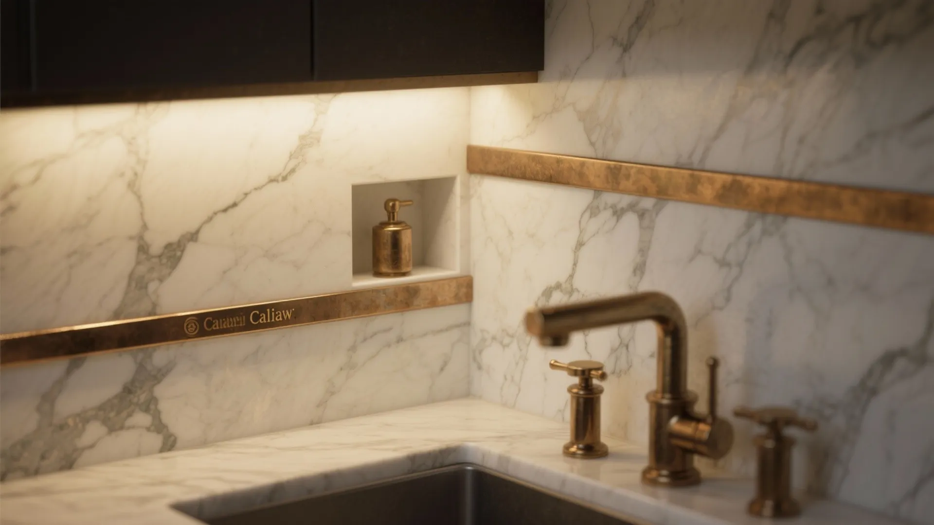 5. Small Splashes of Calacatta with Warm Metals