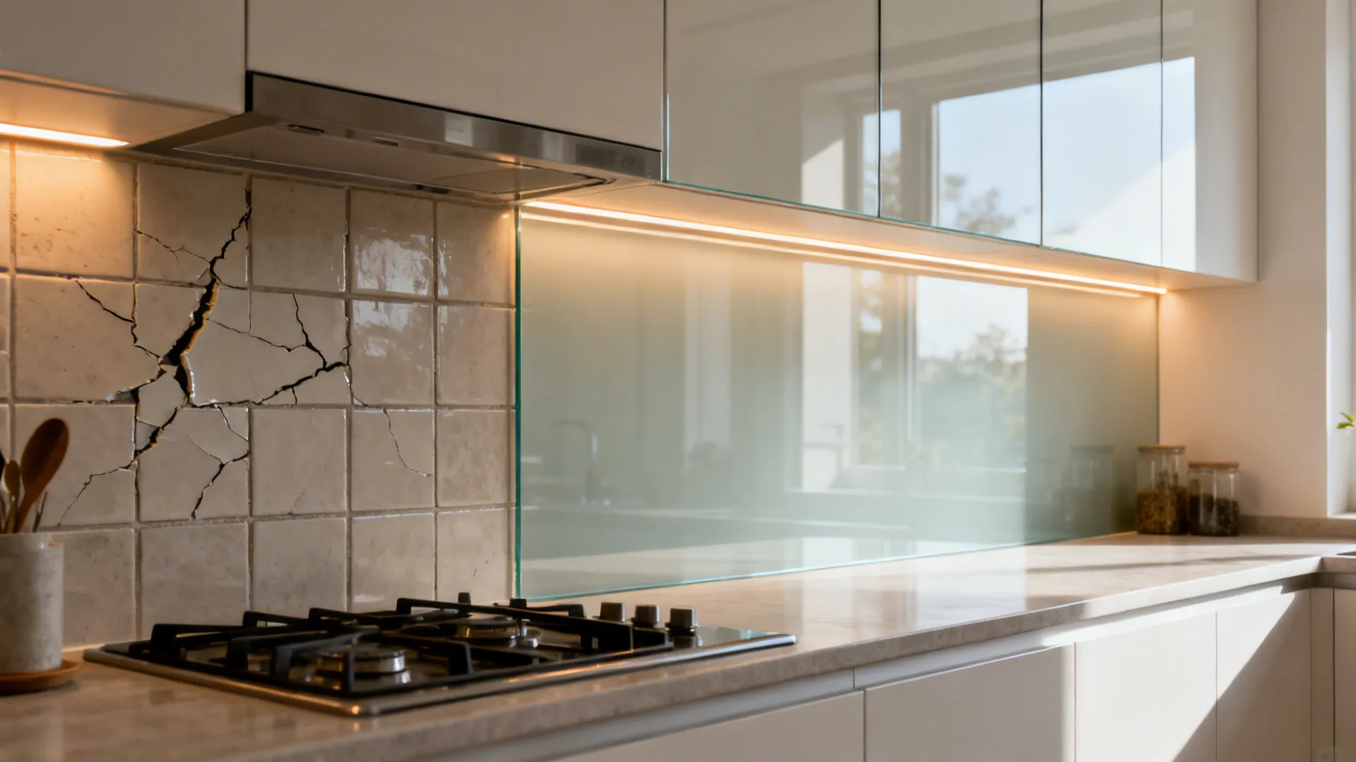 Transparent Surfaces: Glass Splashbacks and Light Play