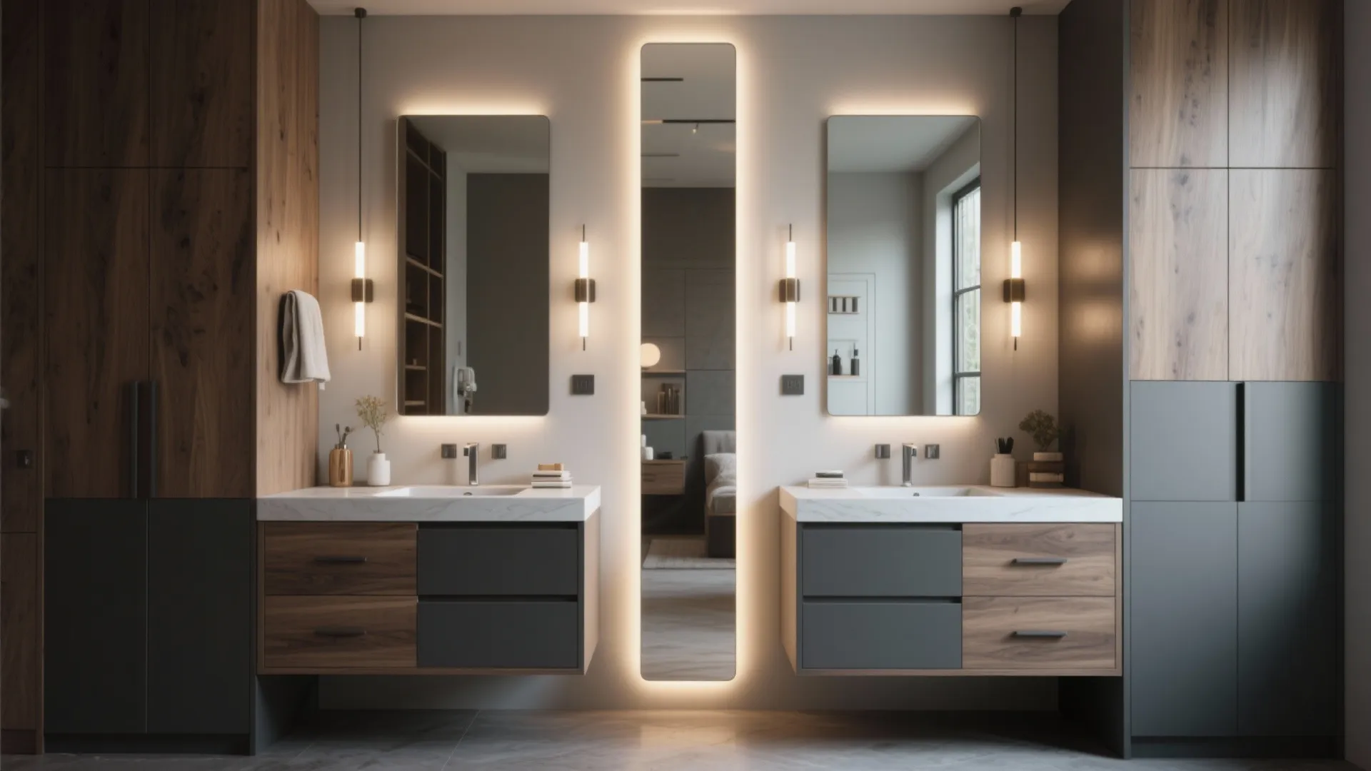 3. Split double vanities (two separate bases)