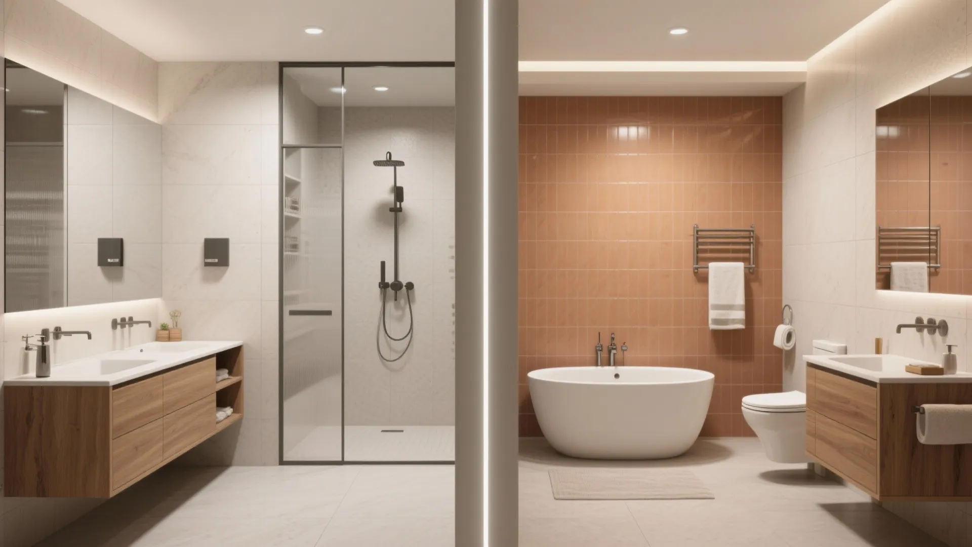 2. Split-bath strategy: private ensuite + flexible guest bath