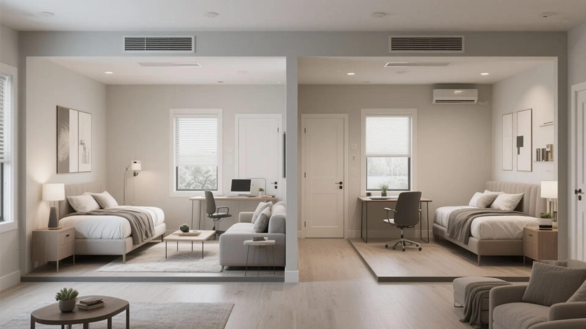 4. Split-bedroom layout for privacy