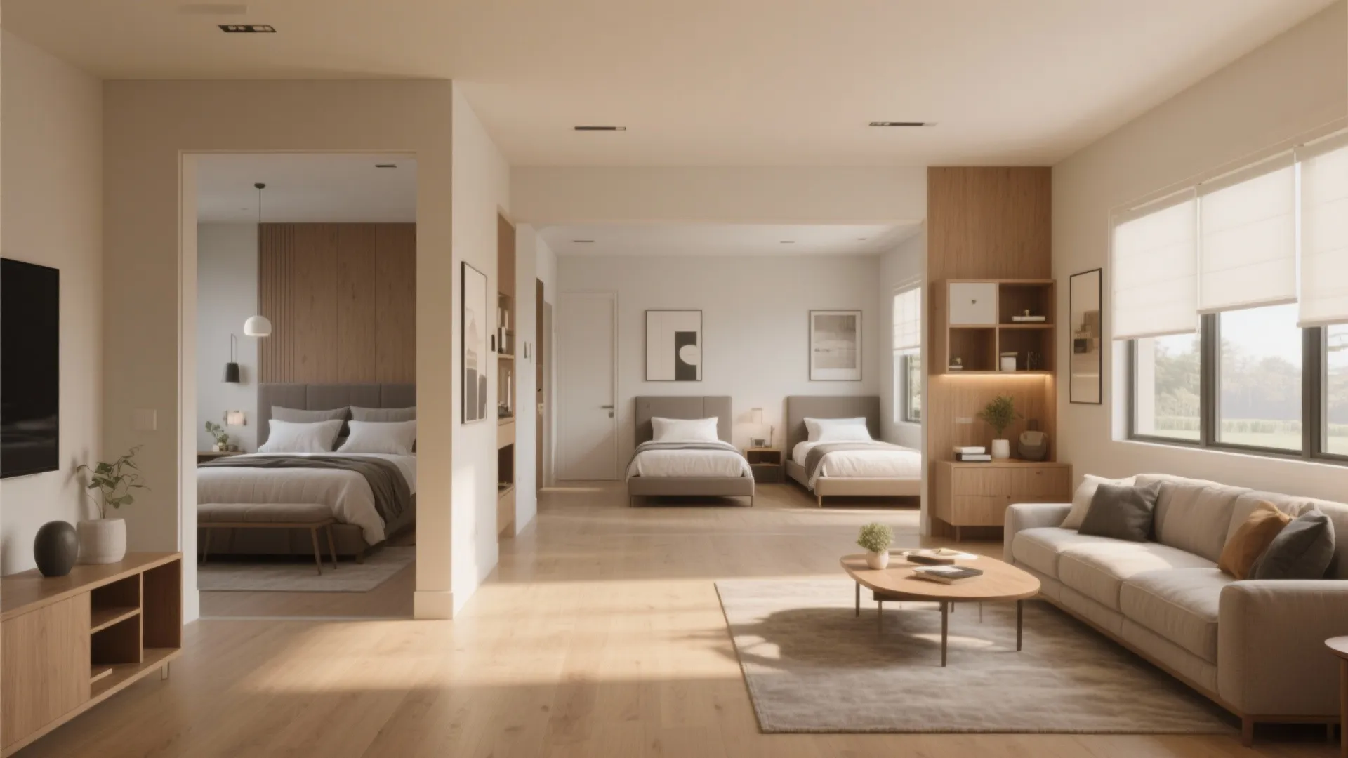 Split-bedroom Layout for Privacy