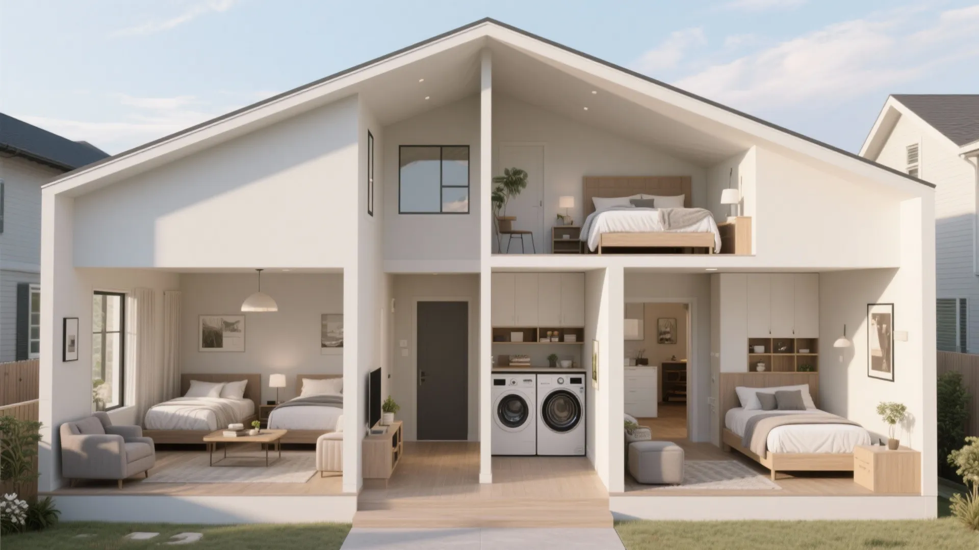 2. Split-bedroom layout for privacy