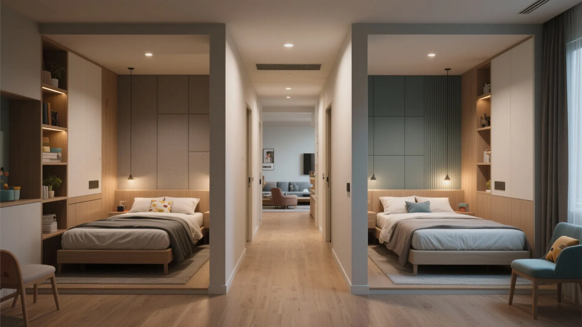 2. Split-bedroom layout for family peace