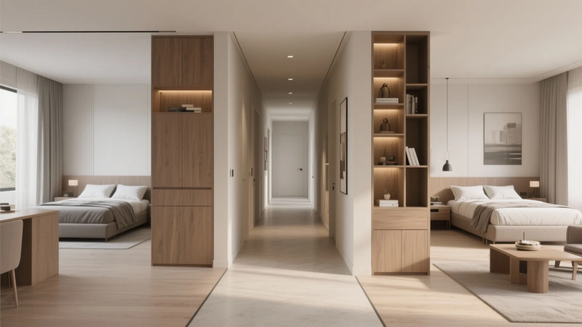 3. Split bedroom layout for privacy