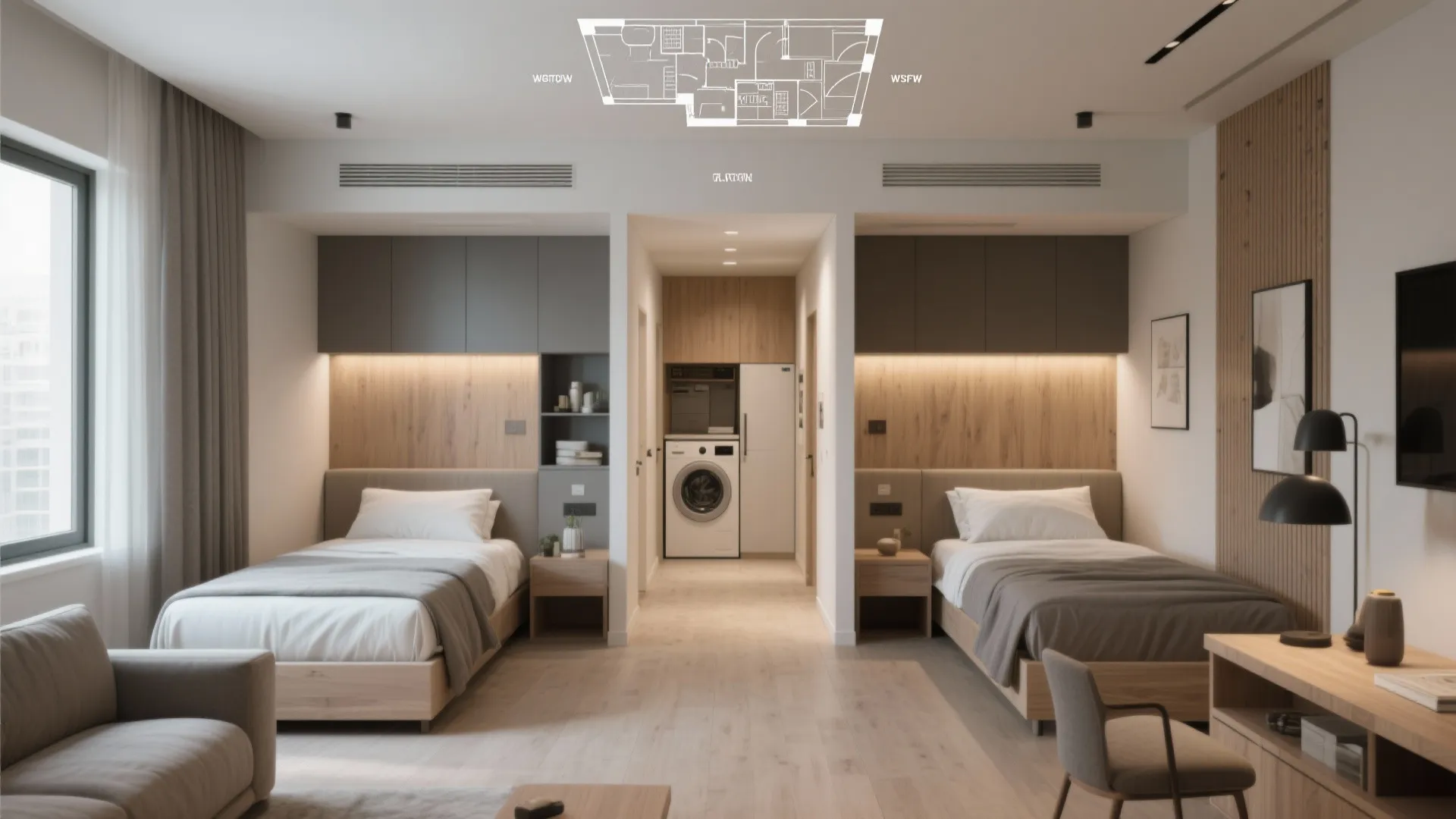 2. Split-Bedroom Layout for Privacy