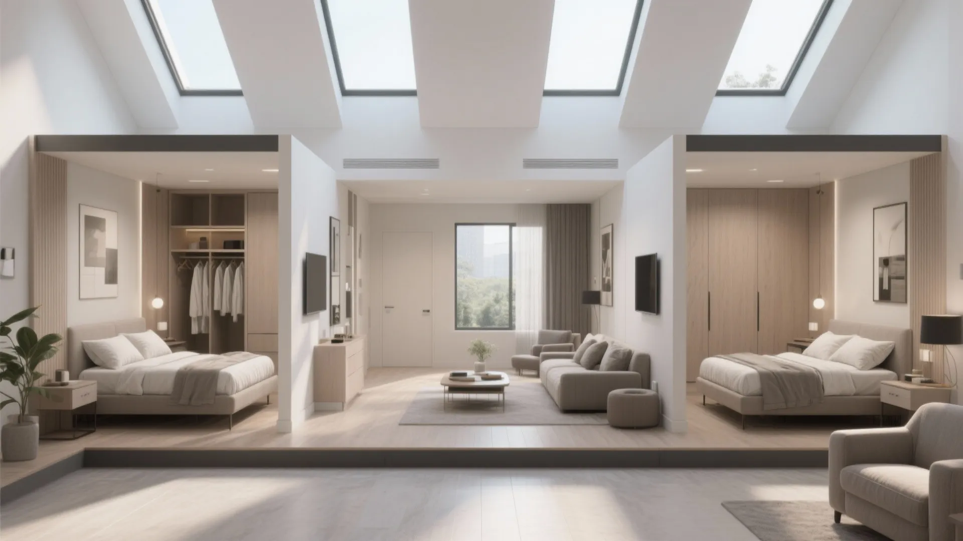 2. Split-bedroom layout for privacy