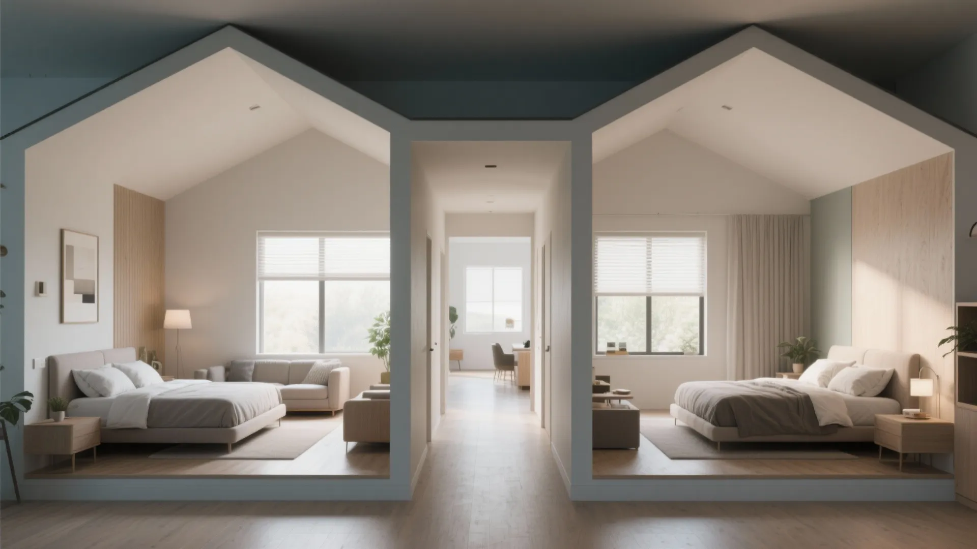 2. Split-bedroom layout for privacy