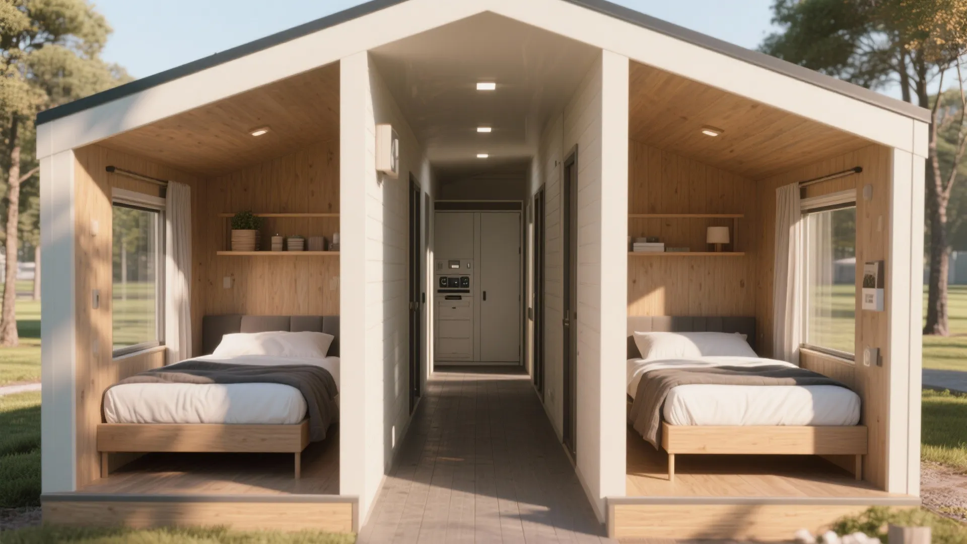 2. Split bedroom layout for privacy