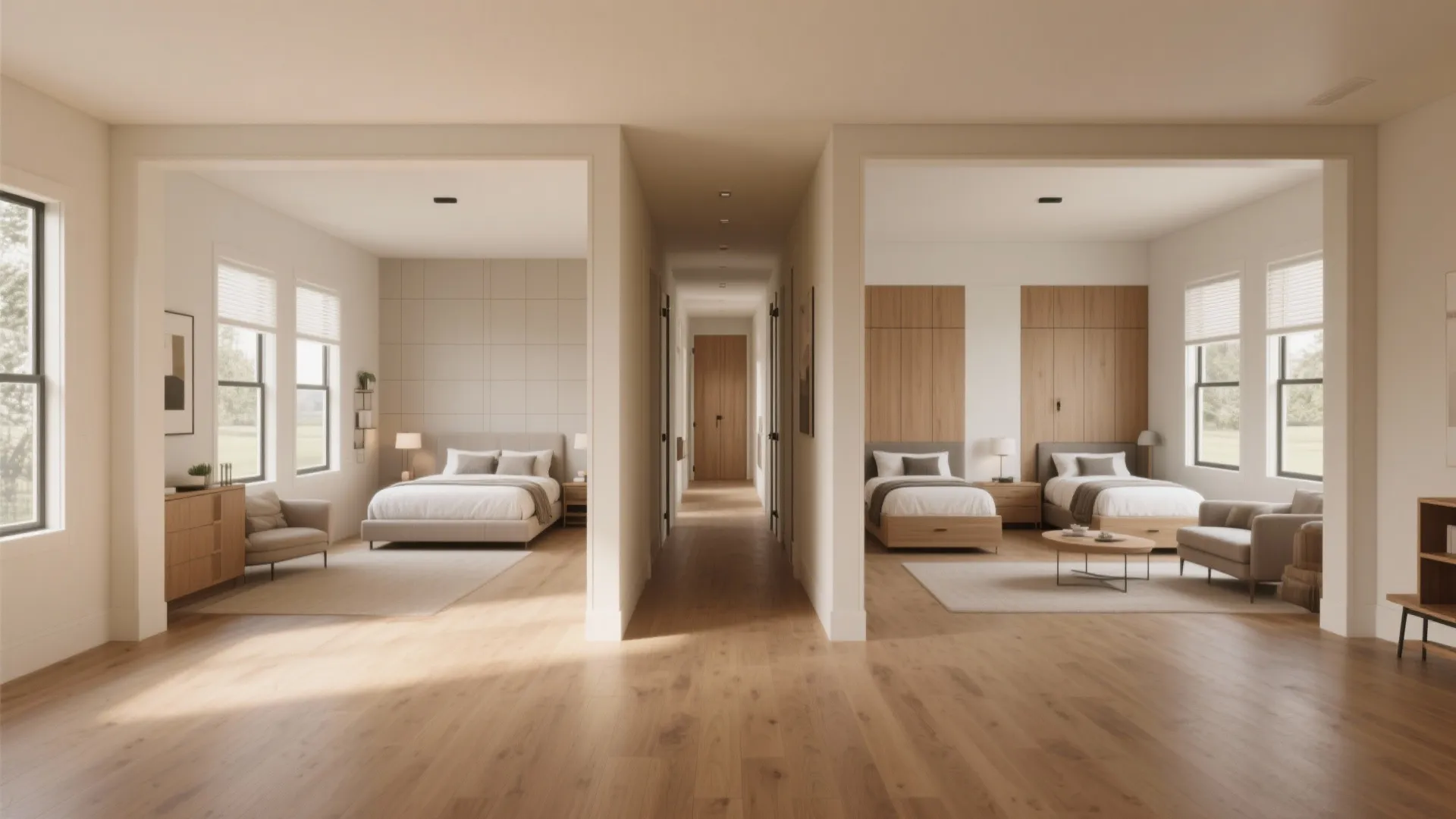 1. Split-bedroom layout for privacy