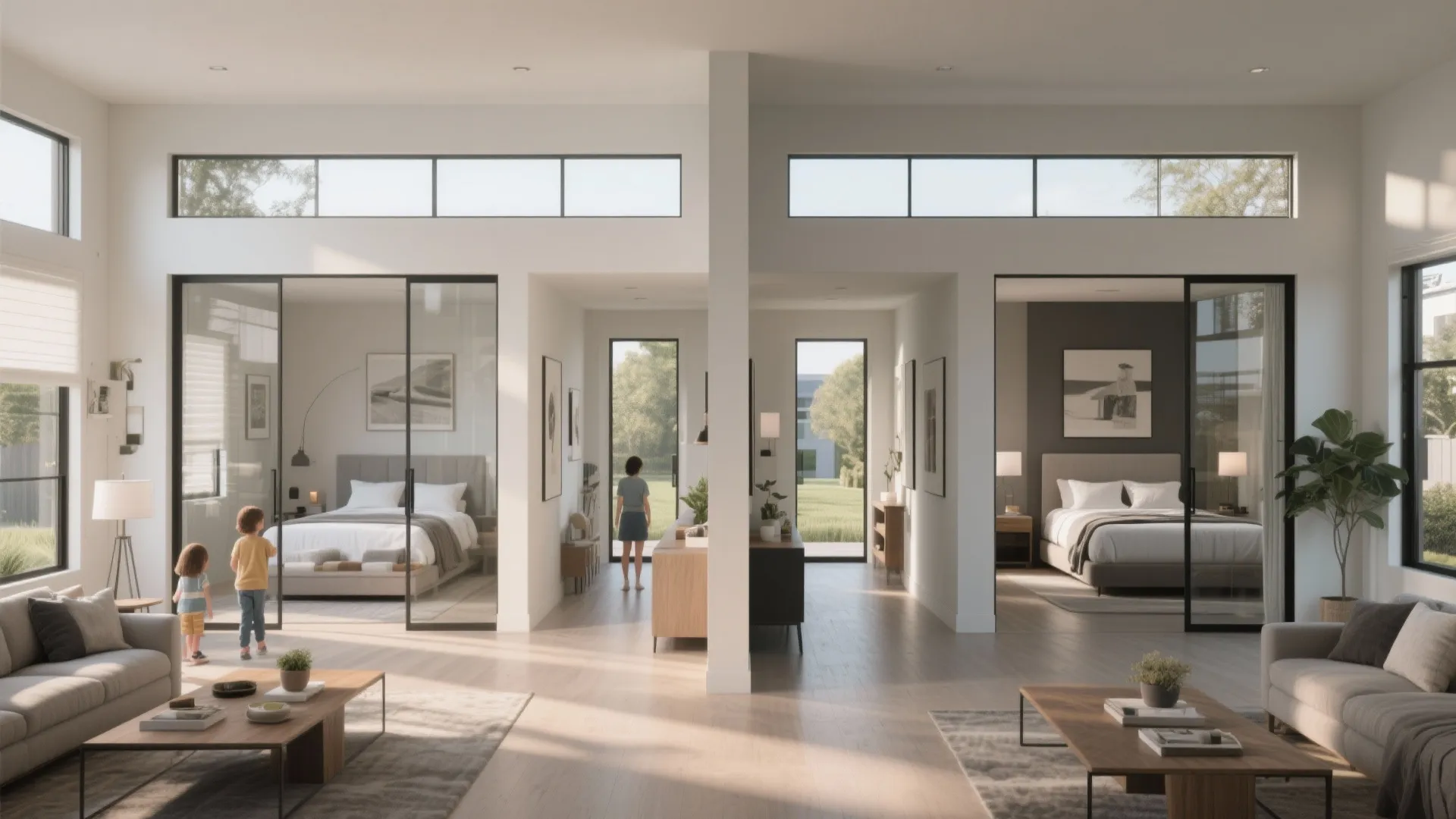 Split-bedroom plan for flexible living
