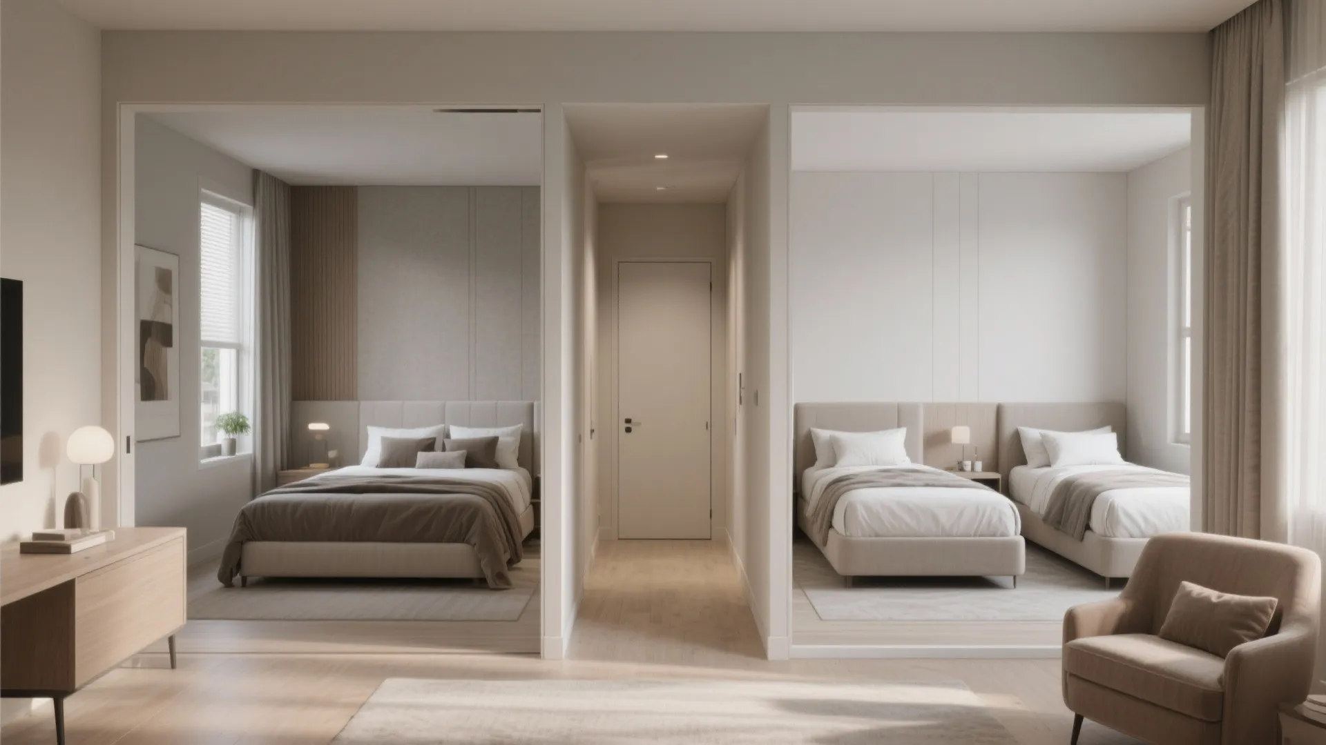 4. Split Bedroom Plan for Privacy