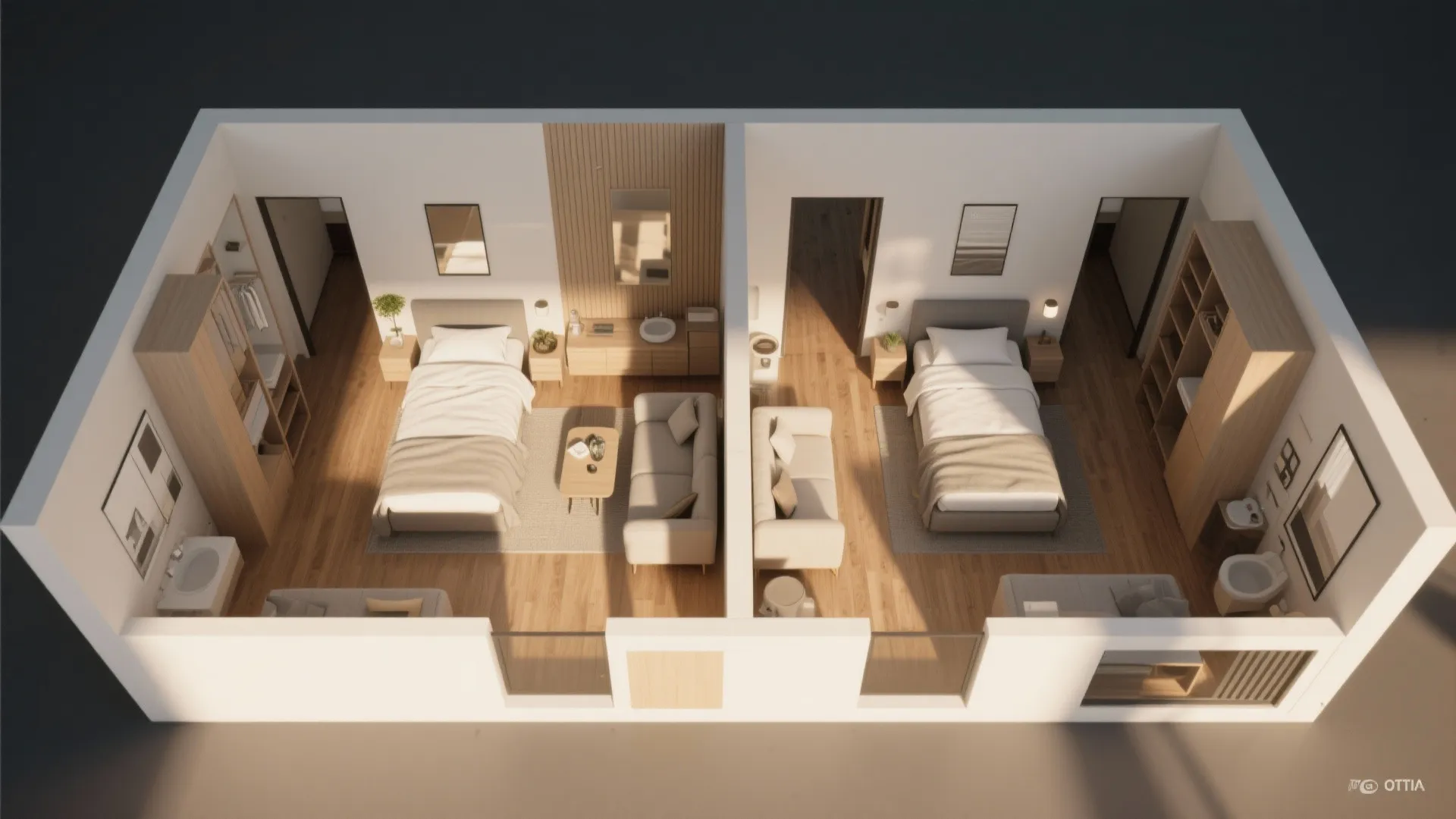 3. Split-Bedroom Plan for Privacy