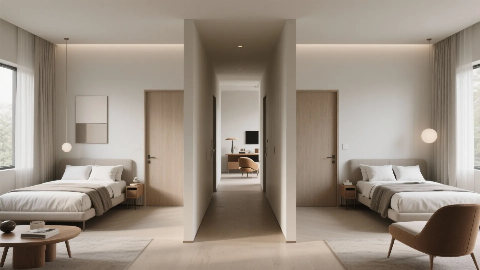 2. Split-bedroom privacy layout