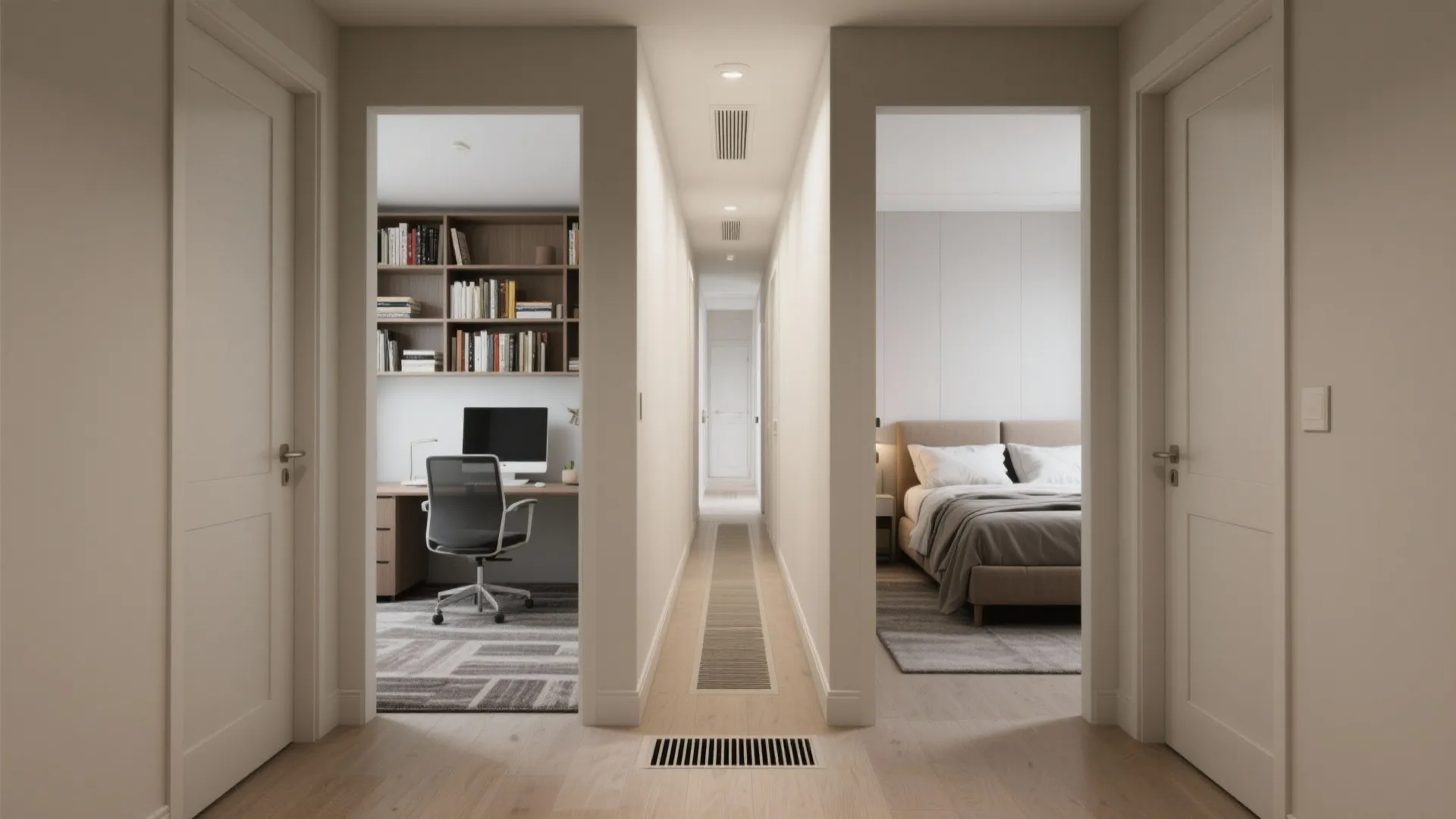 Split bedroom layout for privacy