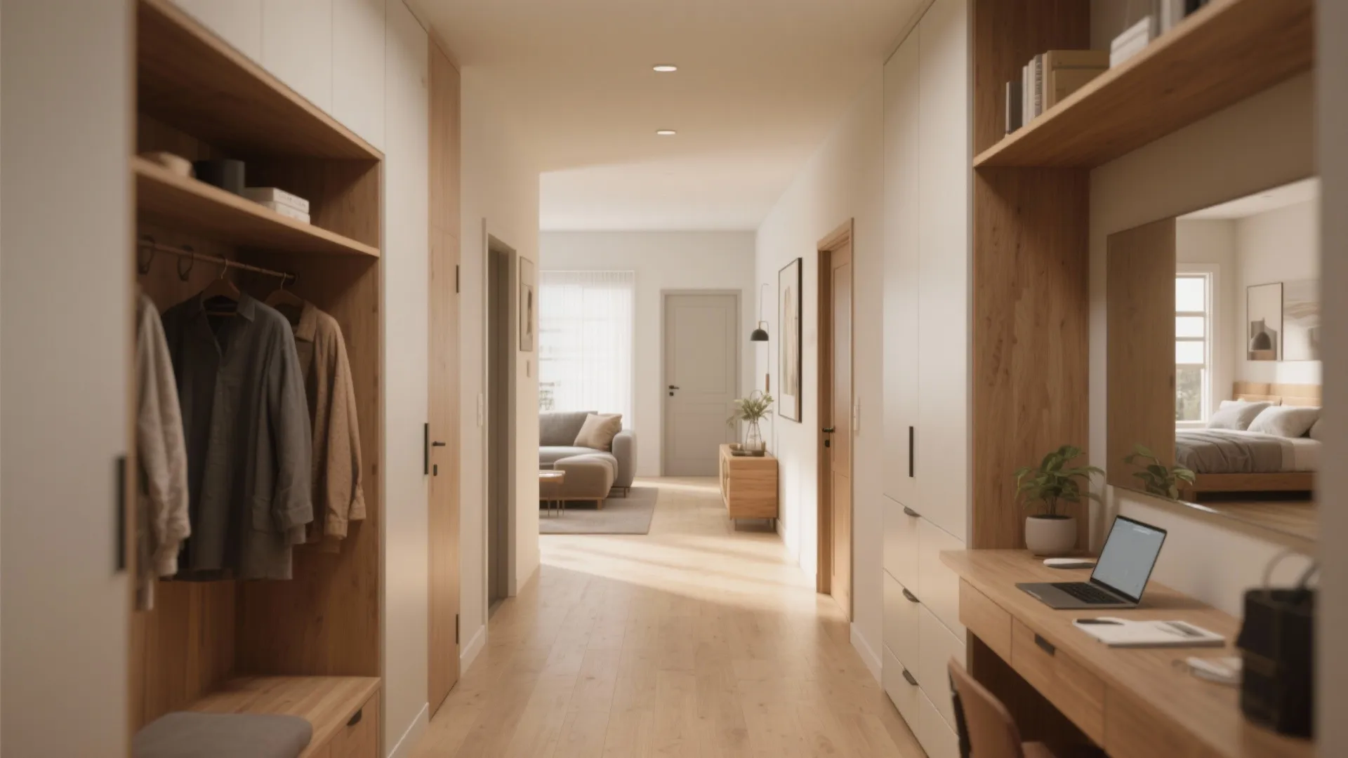 2. Split Bedrooms with Central Living Area