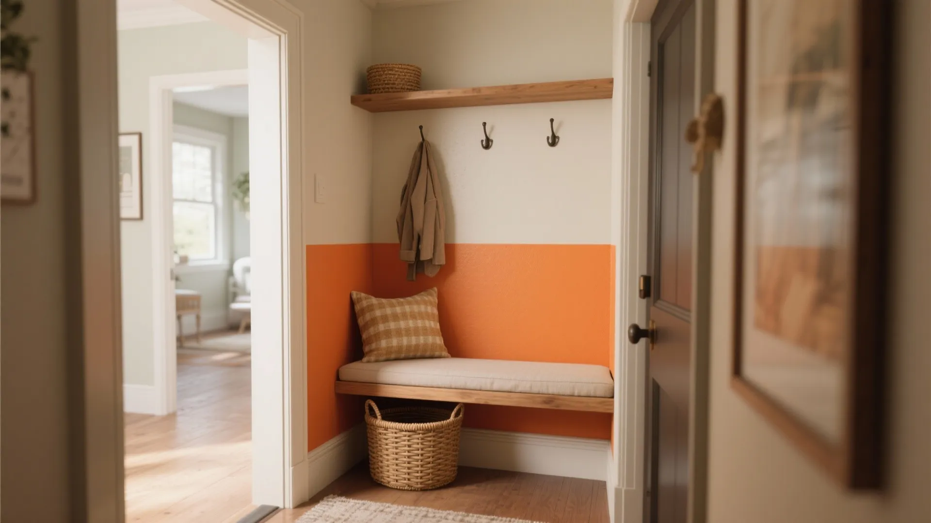 3. Split-Color Entry Nook