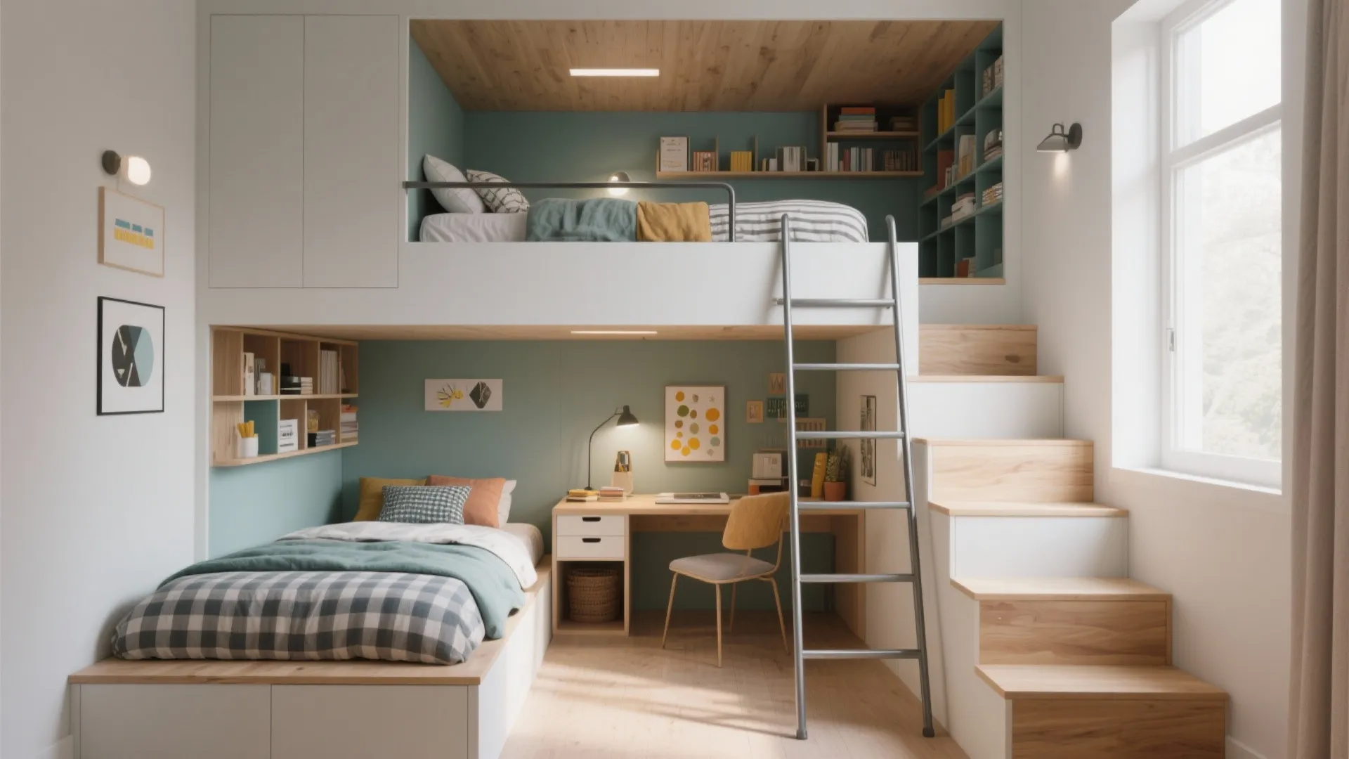 3. Split-Level Bunk for Shared Rooms