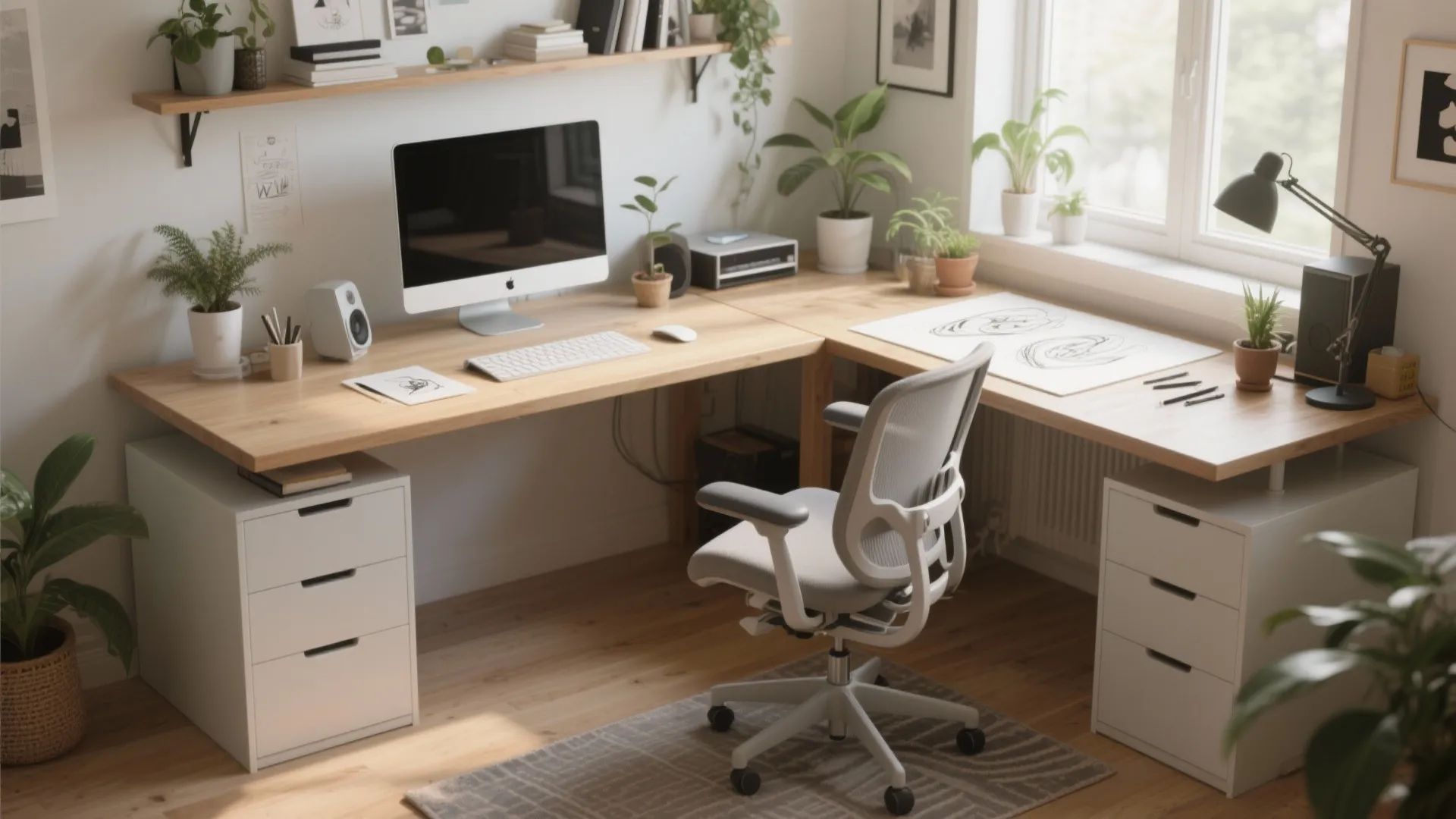 5. Split-Level Desk for Multi-Tasking