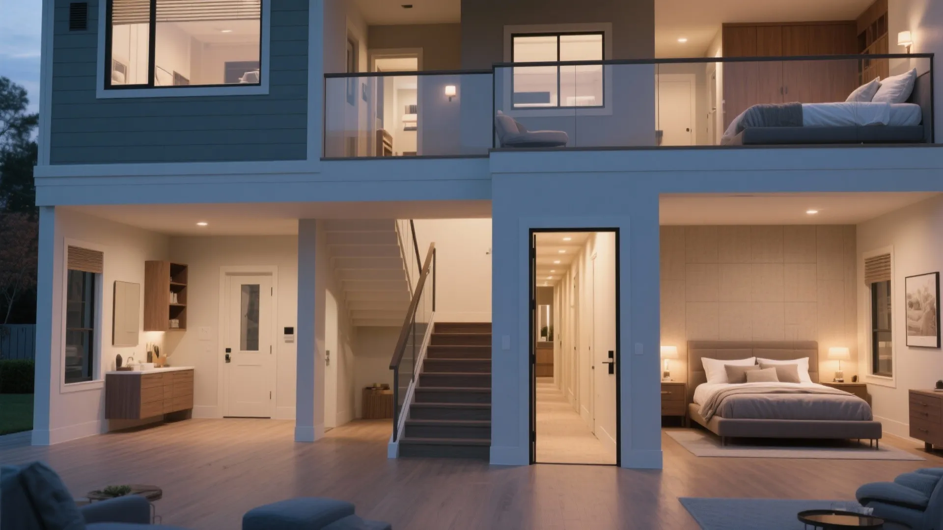 2. Split-Level Bedroom Strategy