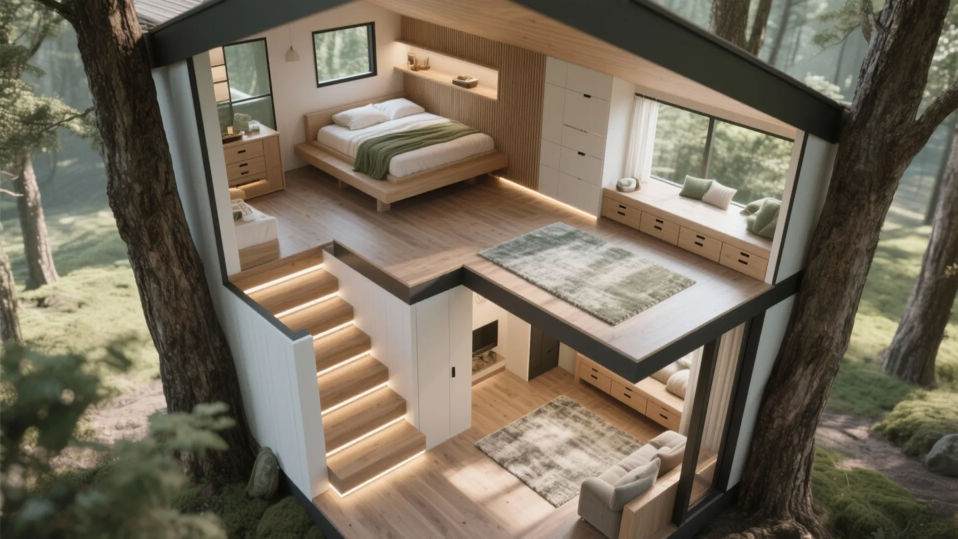 Split-Level Flow: Zoning a Tiny Volume to Feel Big