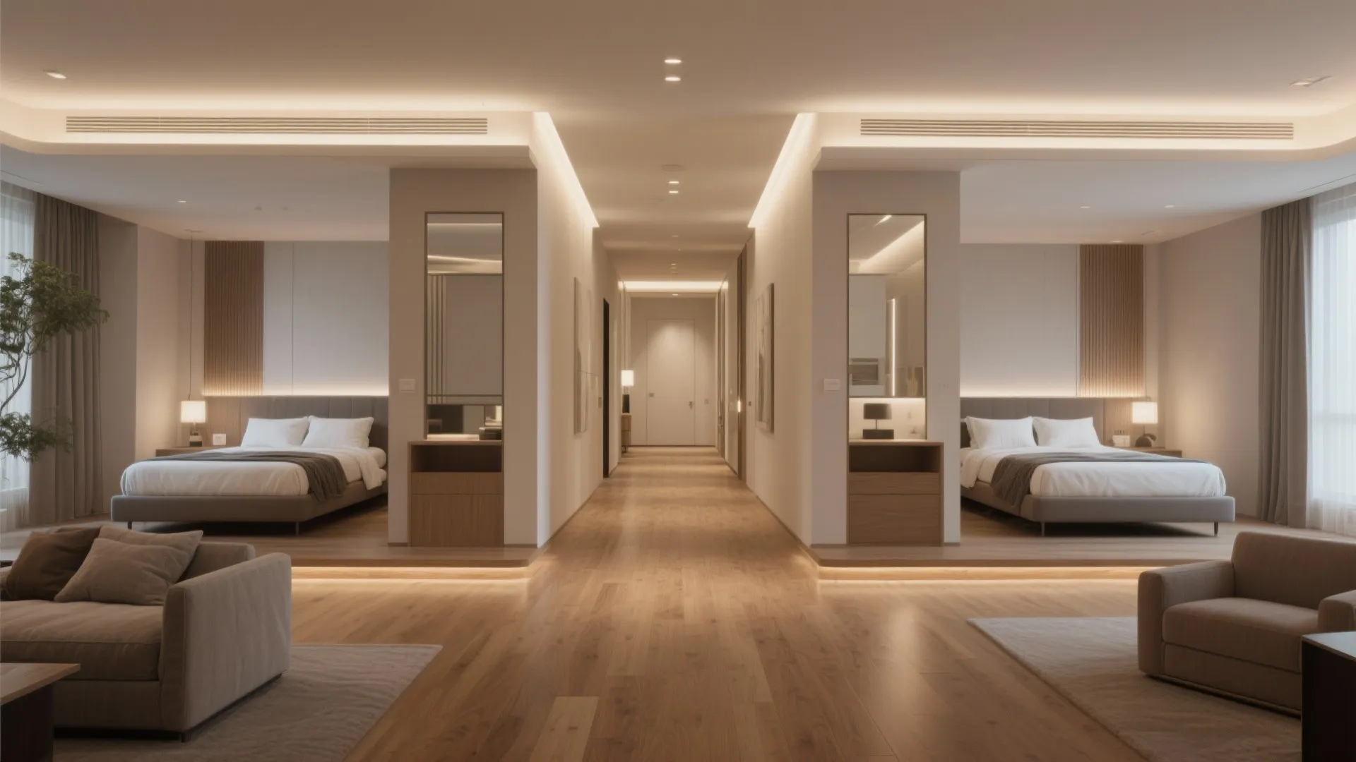 1. Split-plan layout for true privacy