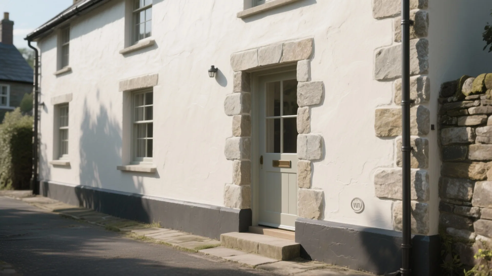 Split‑Face Stone Accents and Shadow Lines