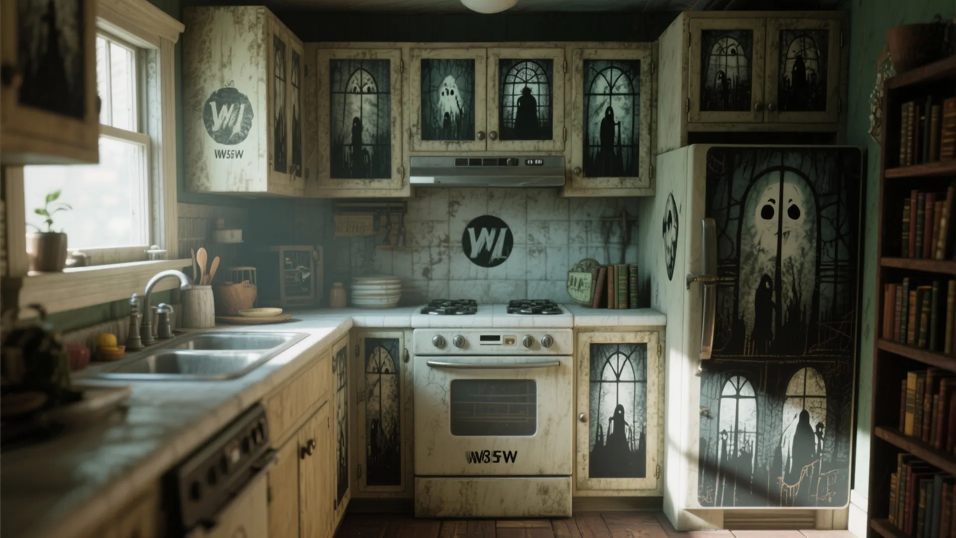 3. Spooky Cabinet Wraps