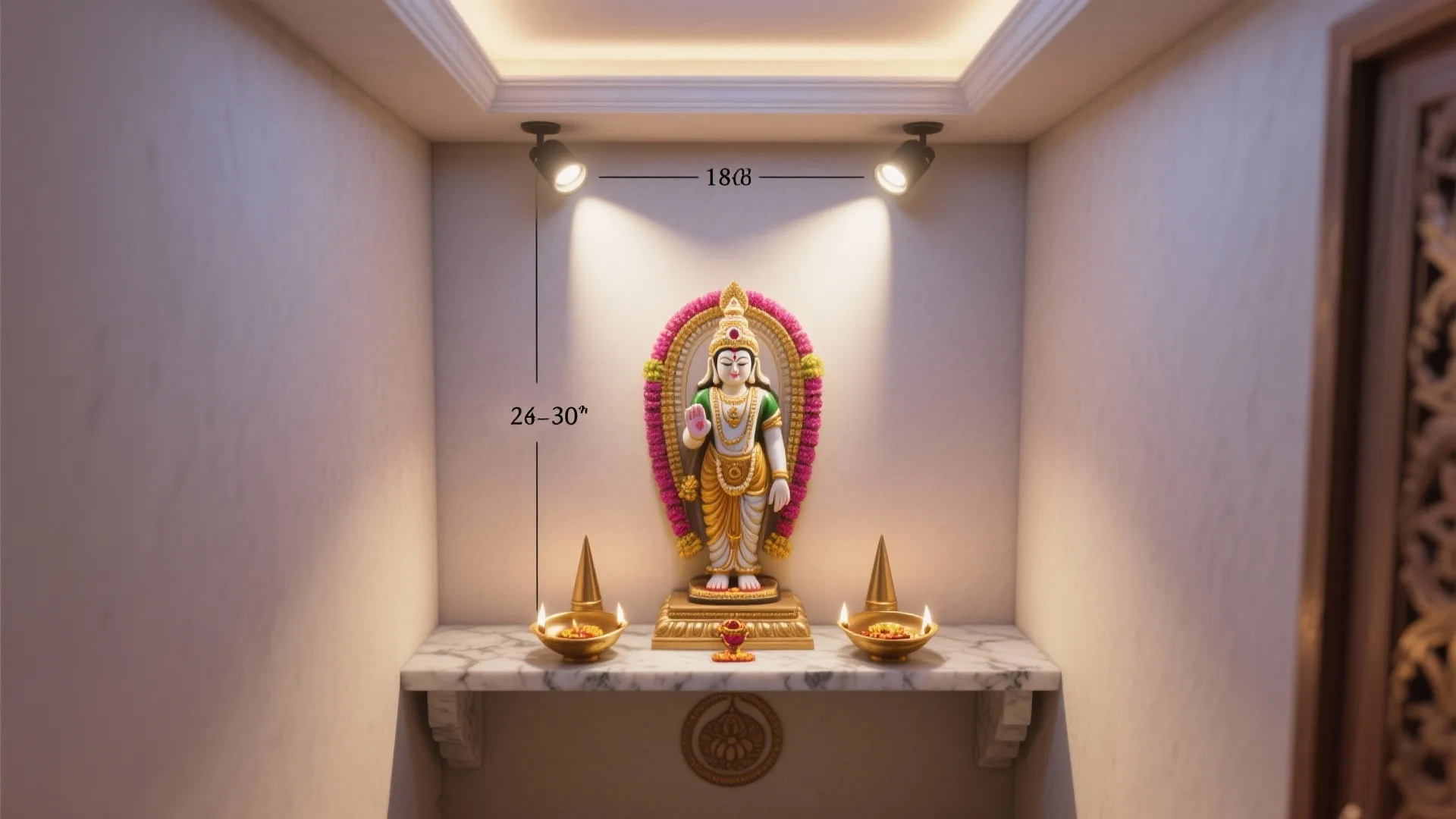 Recessed spotlights for idol highlight