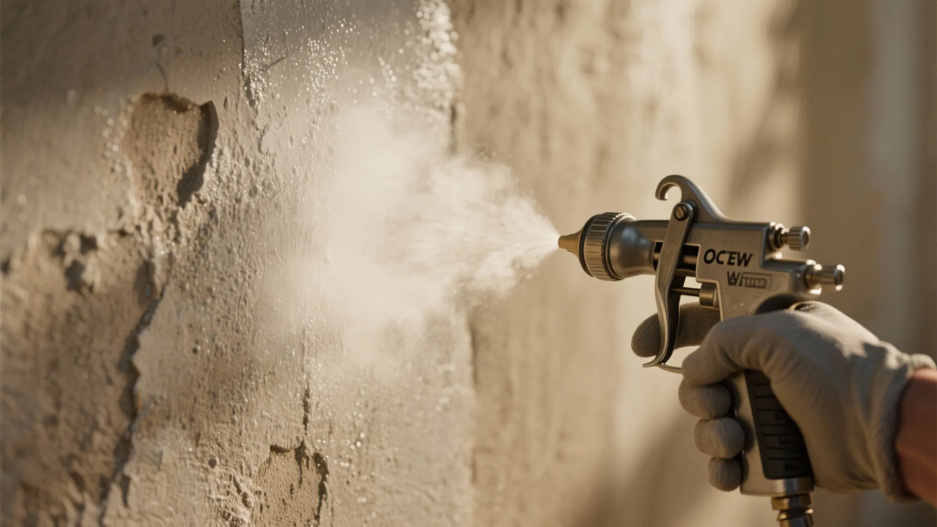 1. Use the spray gun to blur surface imperfections