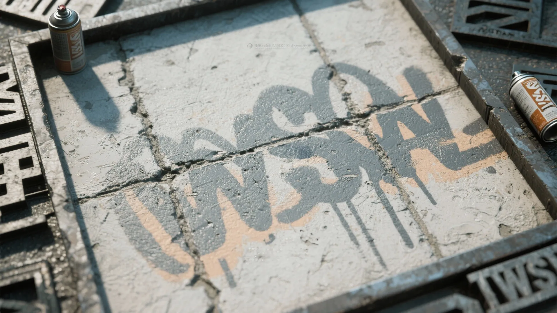 3. Spray-Stamped Textures for an Industrial Look