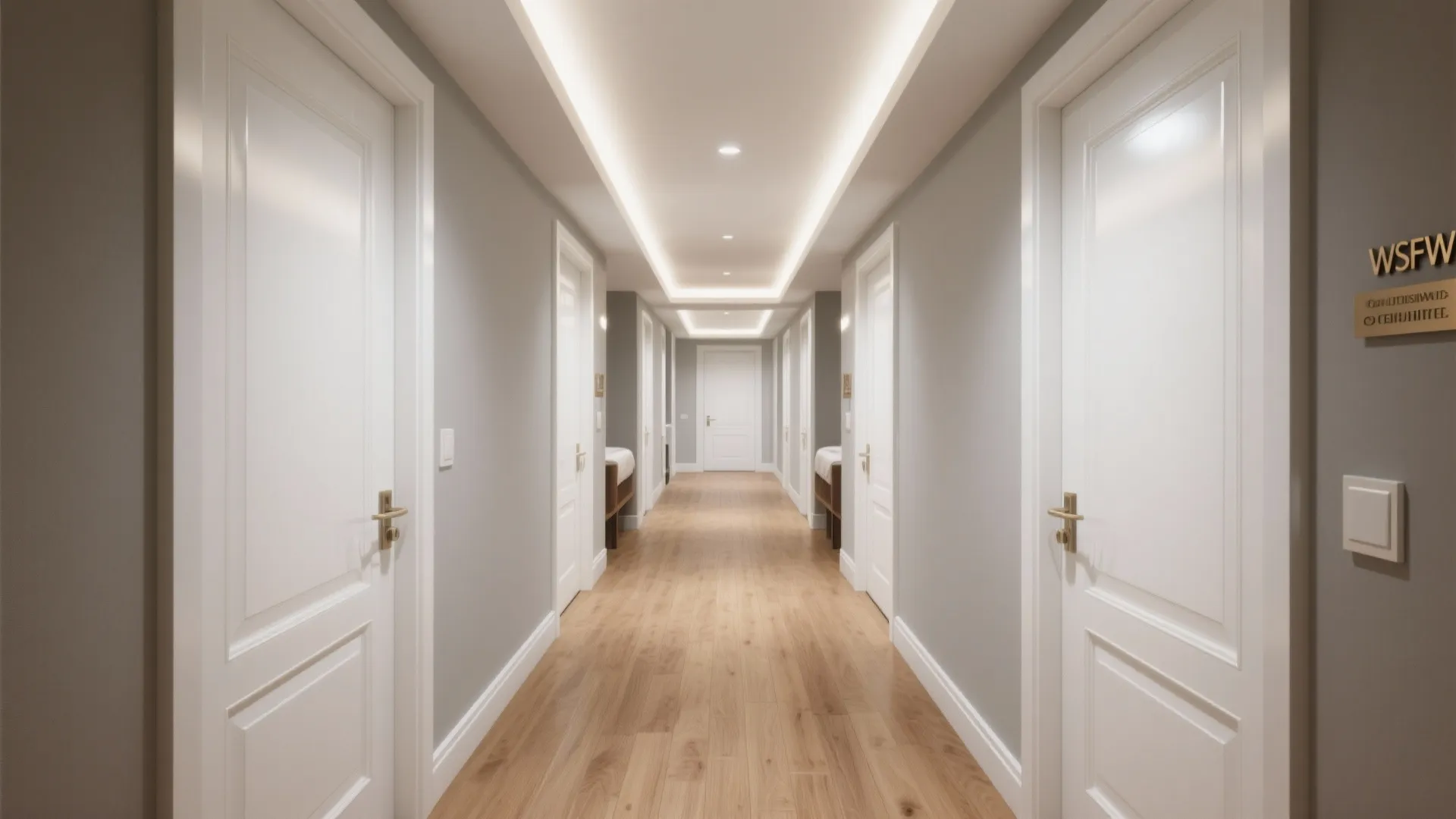 2. Create a continuous look with sprayed trim and doors