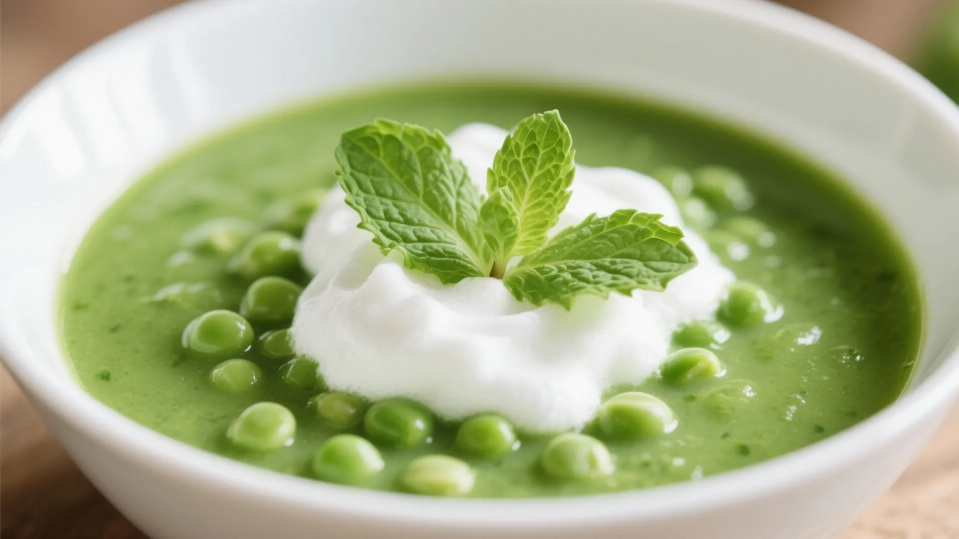 2. Spring Pea Soup with Mint Foam