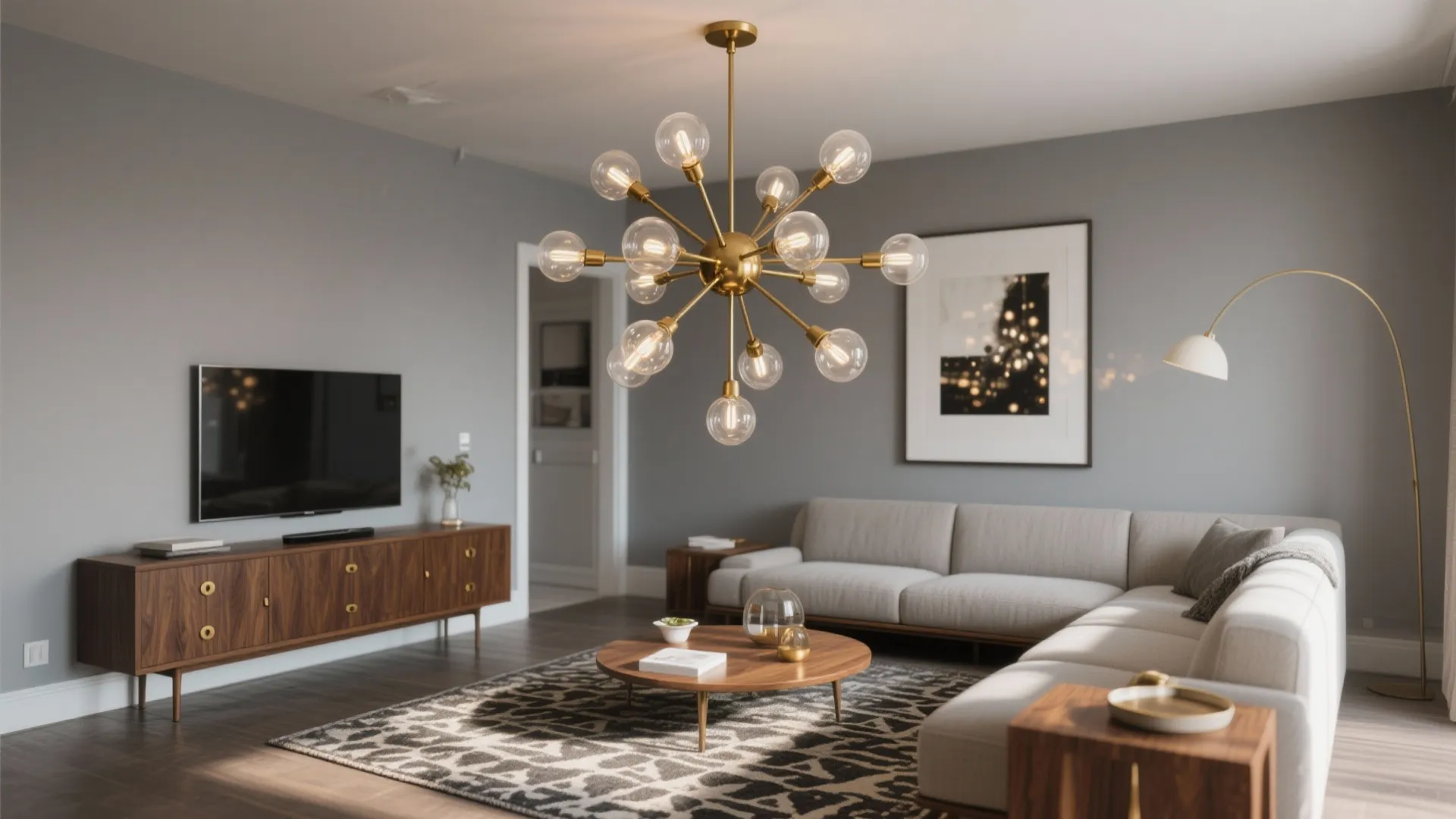 Statement sputnik chandelier for mid-century punch