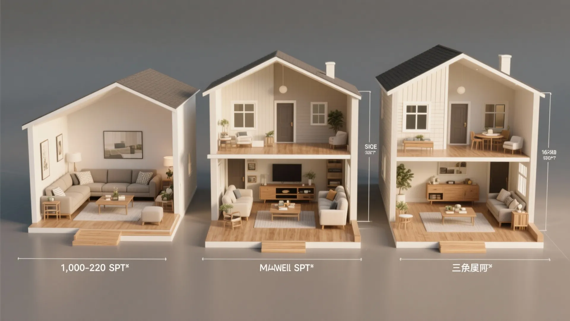 1) Typical square footage ranges