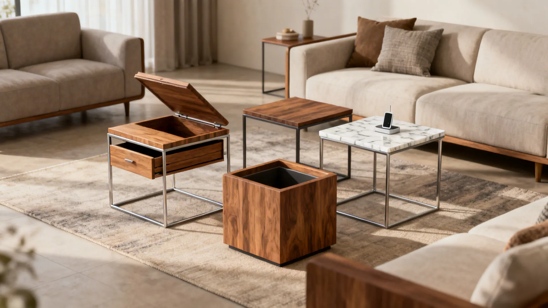 5 Square End Table Ideas for Small Living Rooms