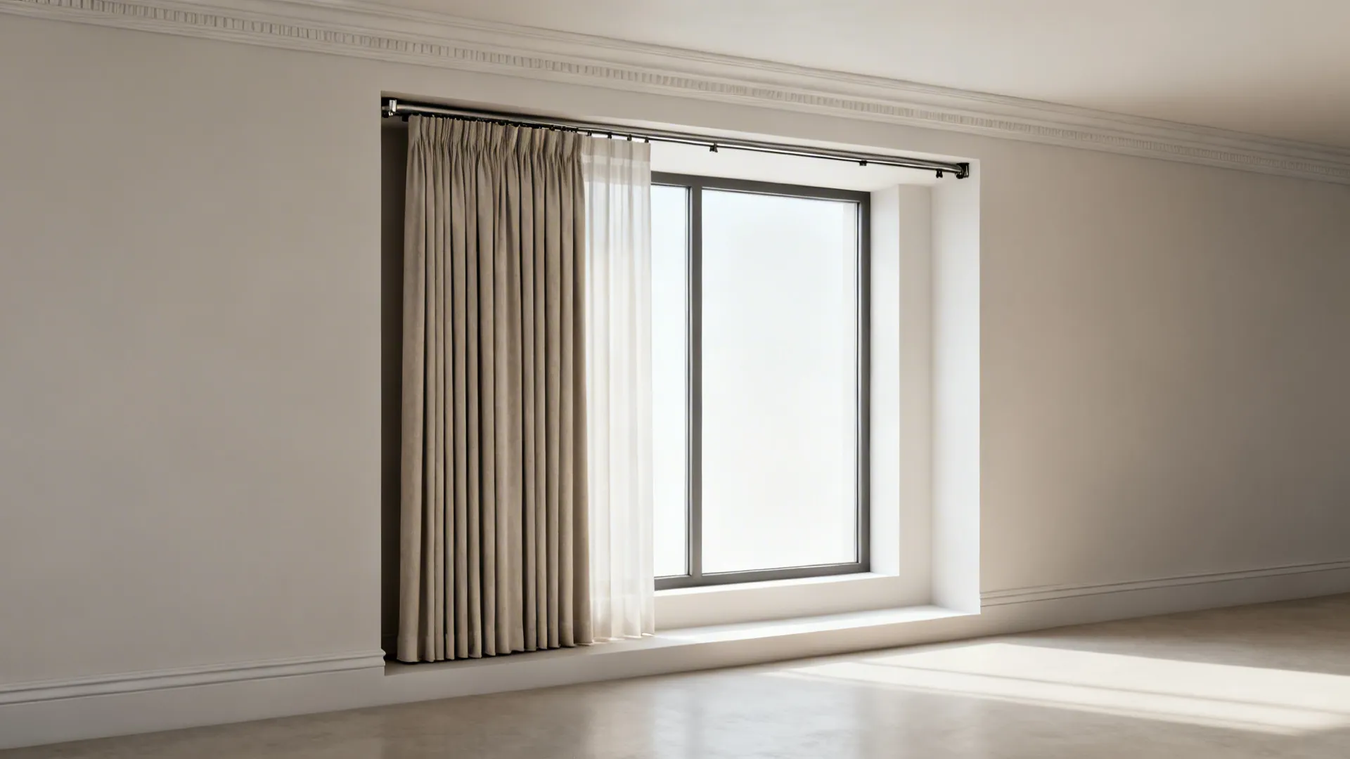 5. Track-mounted Curtains That Stack Out of Sight