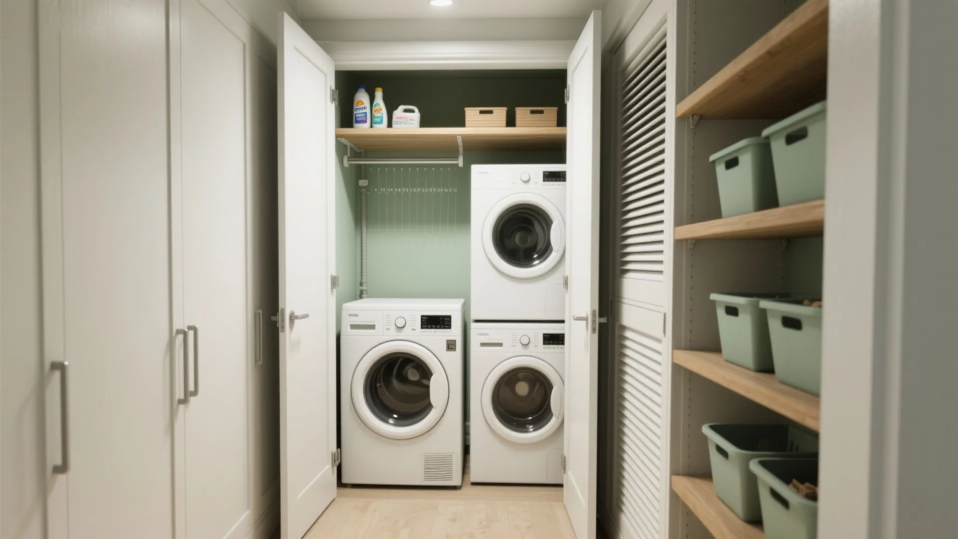 2. Stack and store in a closet conversion