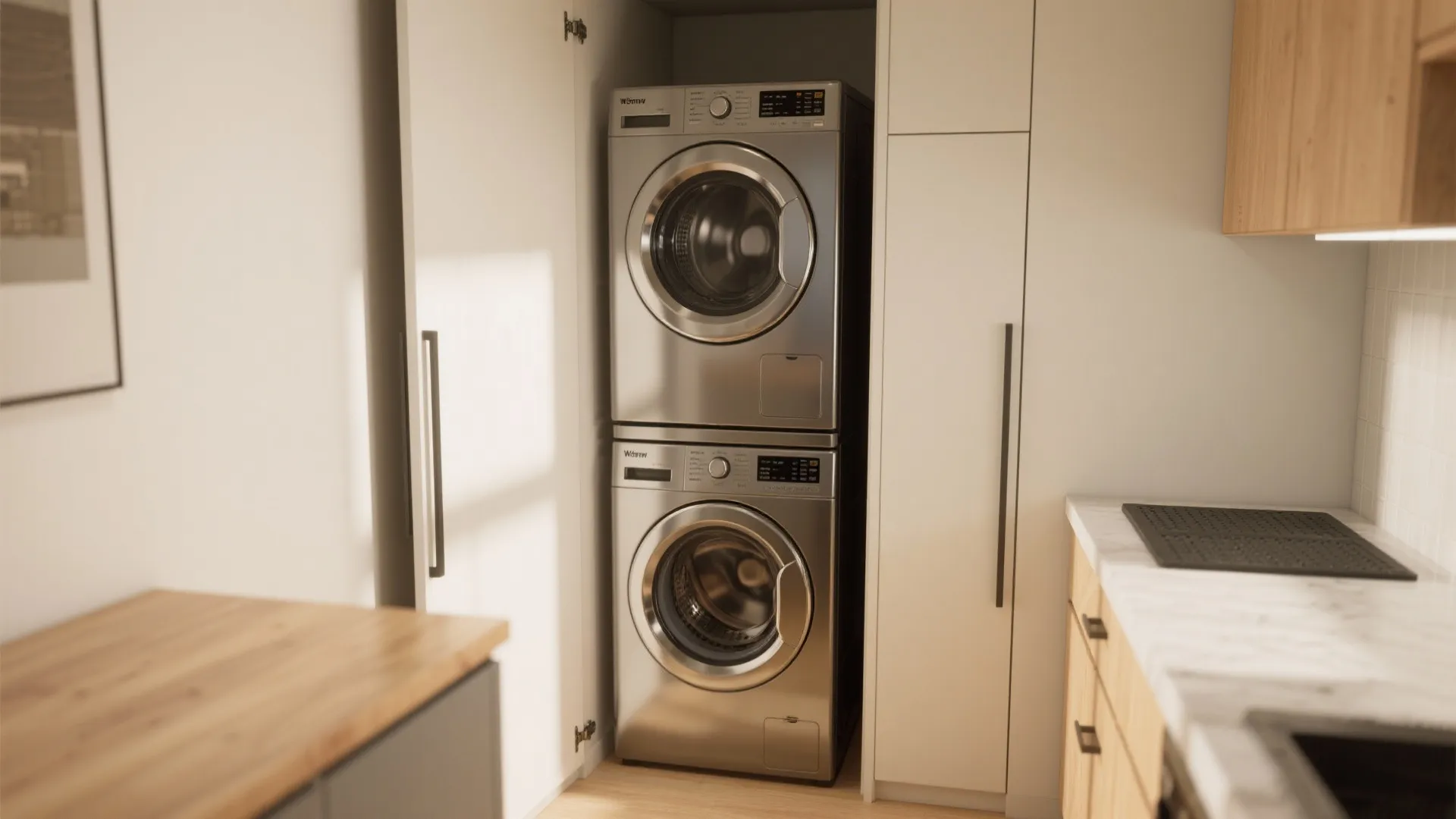 1. Stack and Hide: Vertical Washer-Dryer Solutions